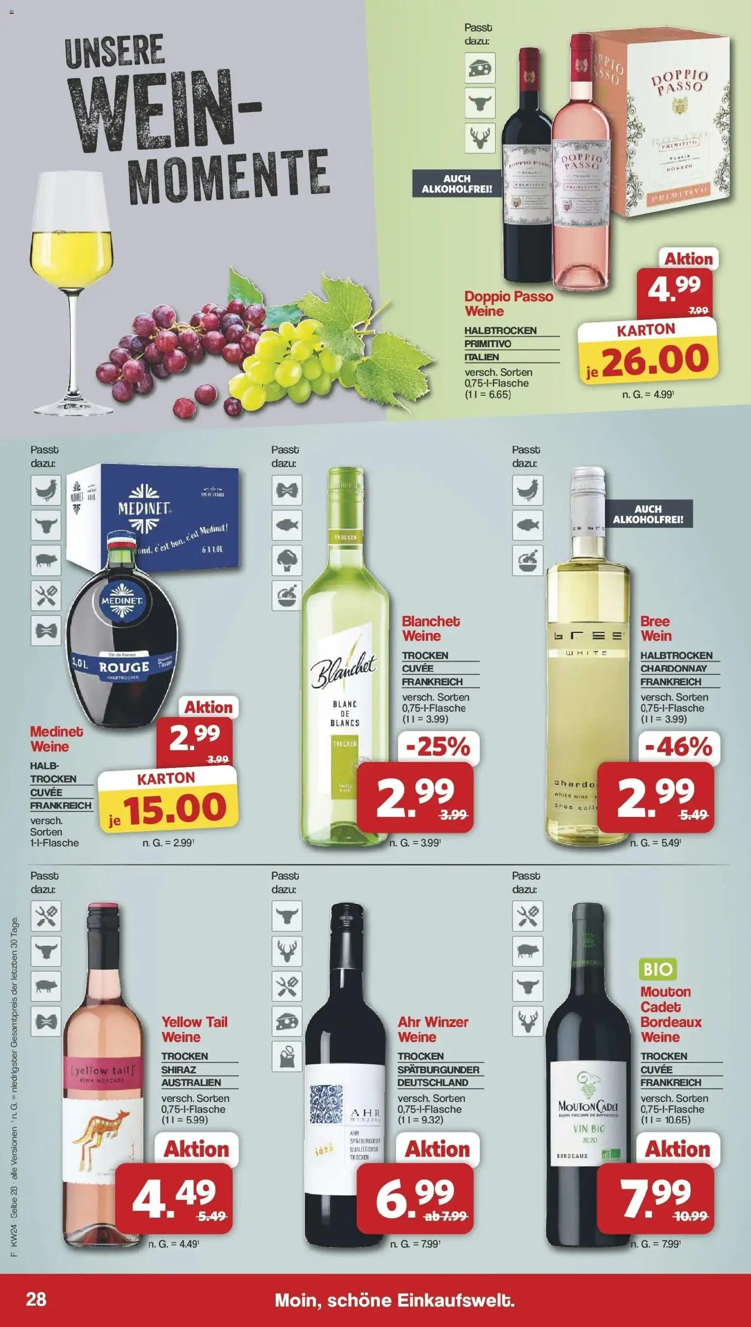 Famila Nordwest Wochenangebote – gültig ab 08.06.2026 | Seite: 30 | Produkte: Bree, Rouge, Doppio Passo, Wein