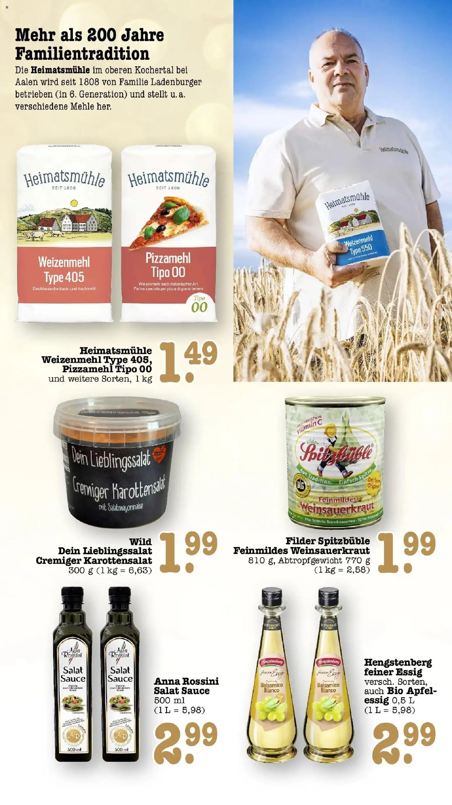 E center Prospekt Karlsruhe (ab 14.09.2026) zum Blättern | Seite: 43 | Produkte: Balsamico, Weizenmehl, Pizza, Salat