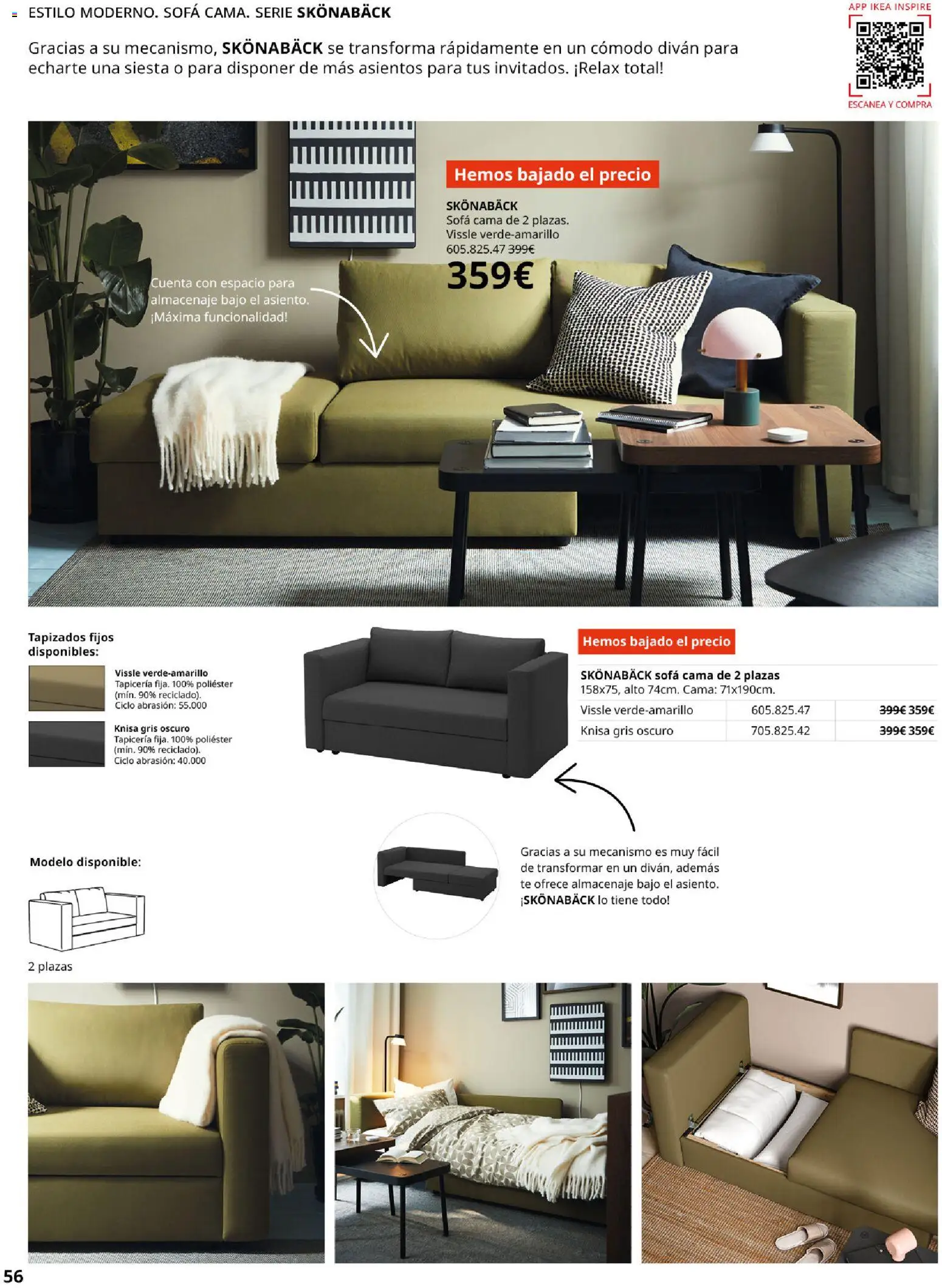 IKEA - Sofás │ válido desde el 28/09/2026 | Página: 56 | Productos: Té, Sofá cama, Cama, Almacenaje
