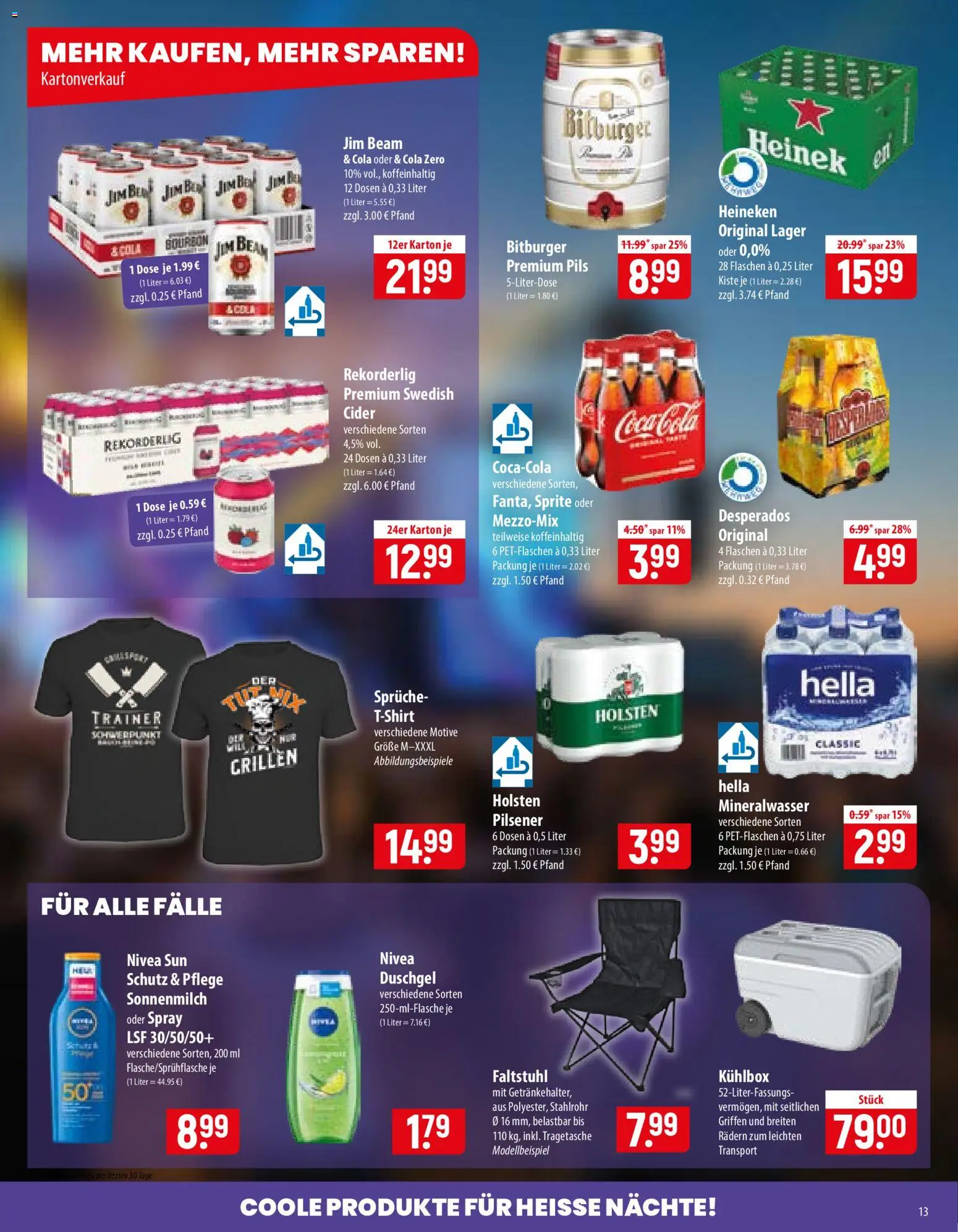 Famila Prospekt – gültig ab 22.06.2026 | Seite: 13 | Produkte: Coca cola, Mineralwasser, Heineken, Desperados
