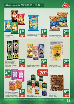 ČIA MARKET leidinys galioja nuo 2026.09.29 | Puslapis: 13 | Prekių: Traškus užkandis, Paprika, Sultys, Traškučiai