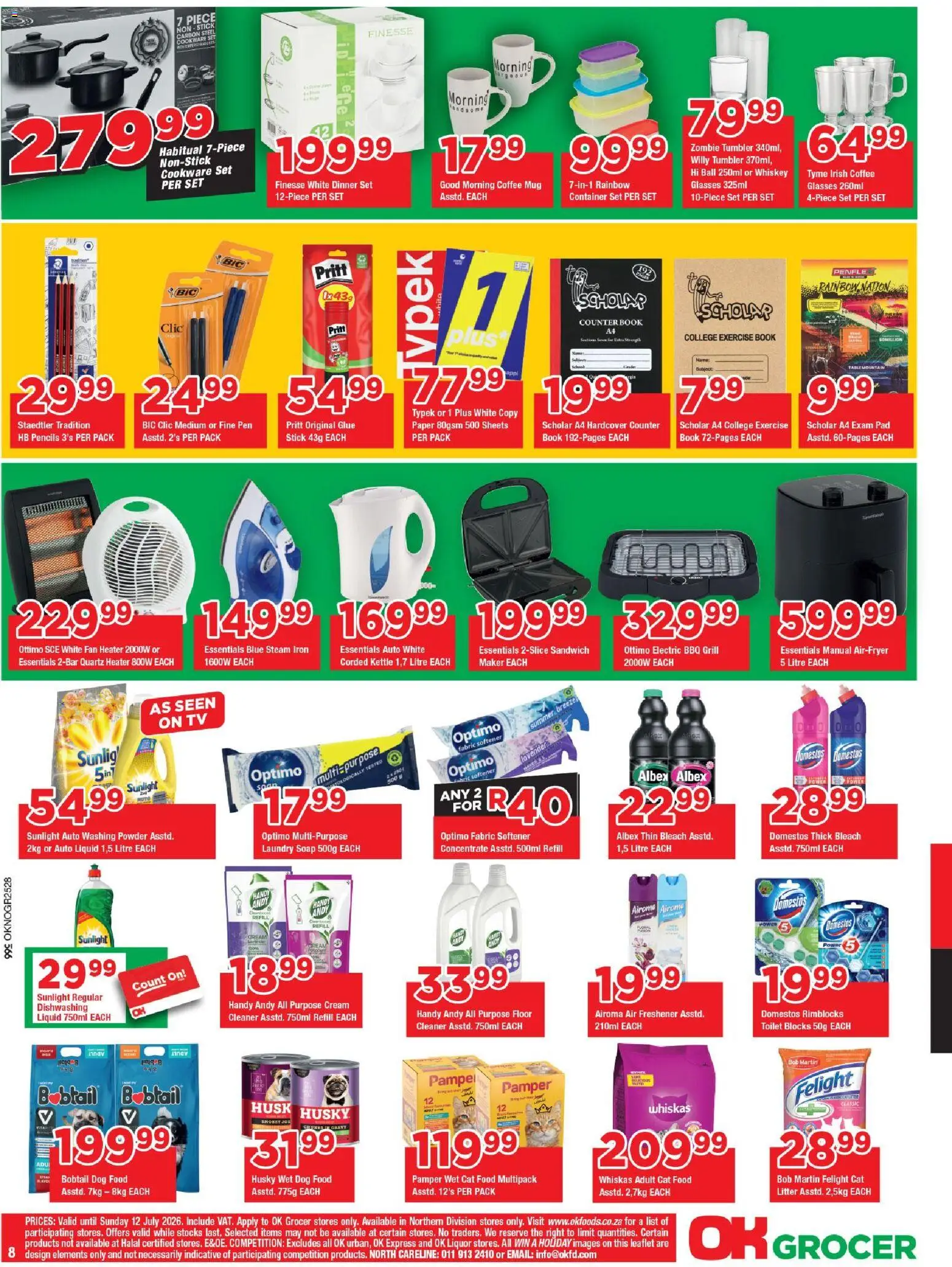 New OK Foods catalogue – valid from 24/06/2026 | Page: 8 | Products: Iron, Fan heater, Air freshener, Cream