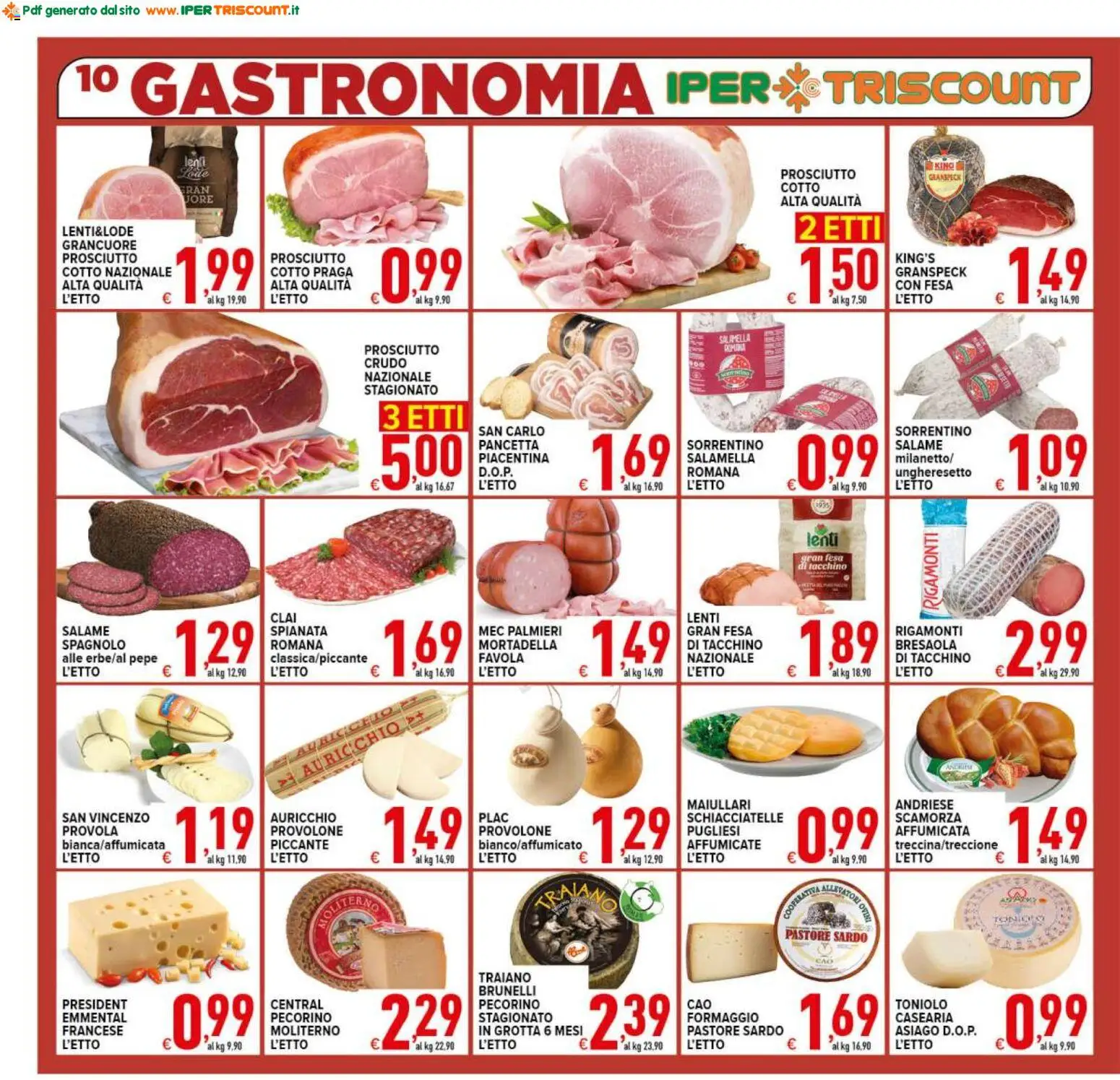 Volantino Ipertriscount del 10/07/2026 | Pagina: 10 | Prodotti: Provolone, Tè, Tacchino, Formaggio