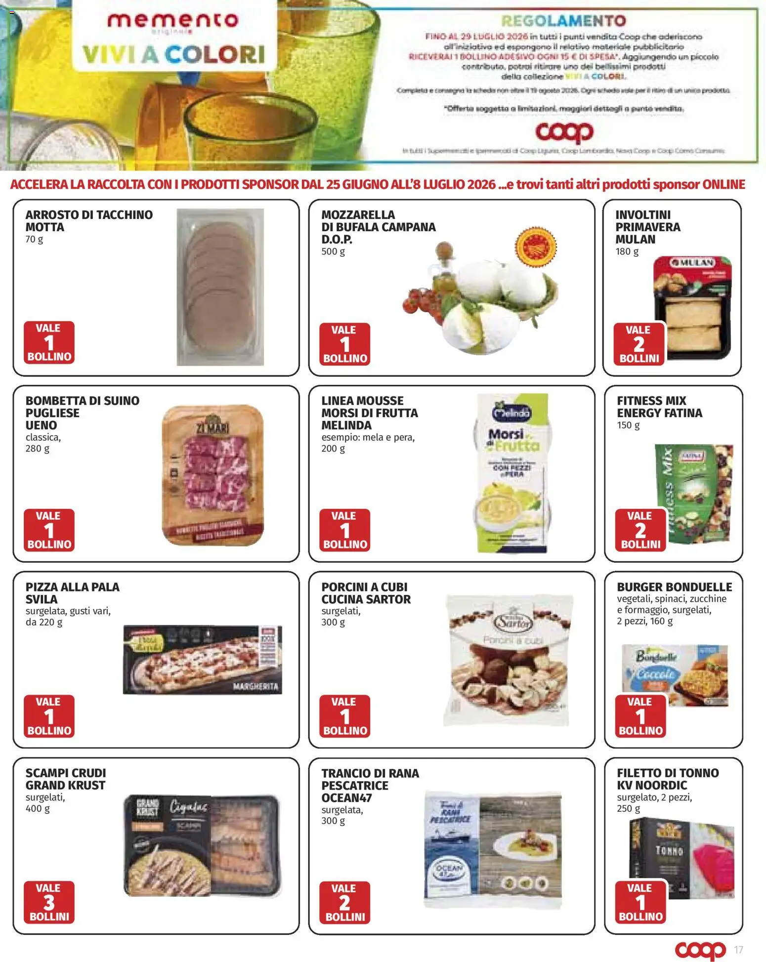 Volantino COOP del 25/06/2026 | Pagina: 17 | Prodotti: Pizza, Frutta, Mozzarella, Zucchine