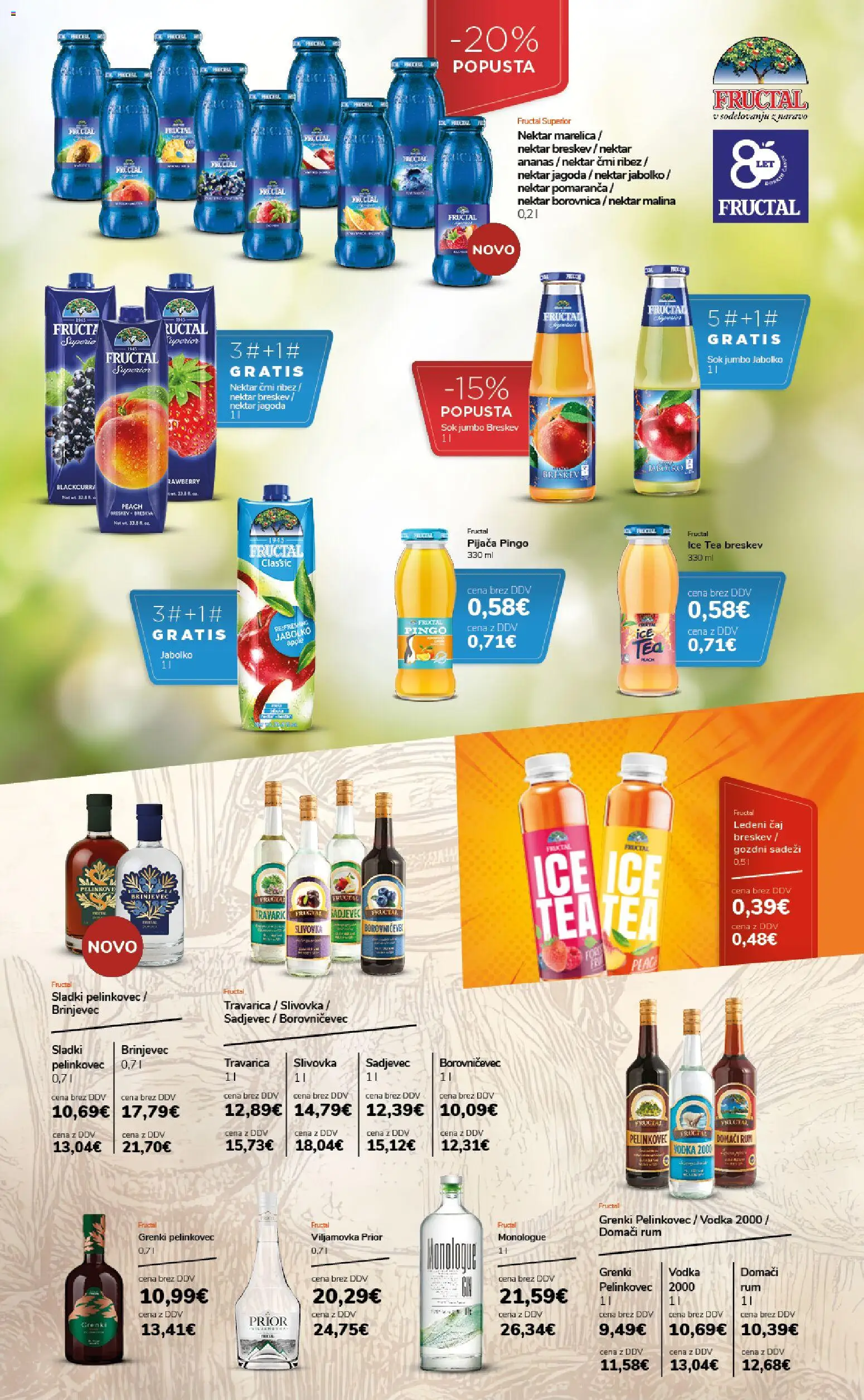 Novi Ahac katalog ponudbe – veljaven od 01.04.2026 | Stran: 16 | Izdelki: Ribez, Caj, Vodka, Breskev