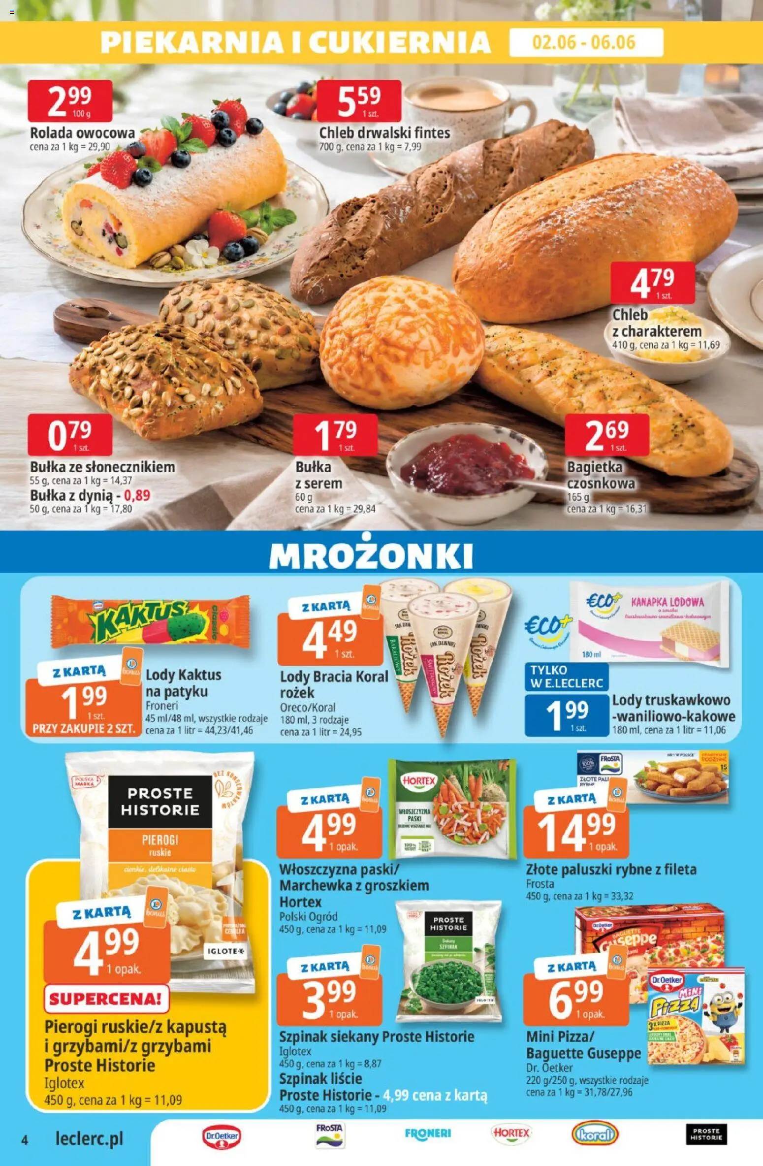 E.Leclerc gazetka od 02.06.2026 | Strona: 4 | Produkty: Kapusta, Piekarnia, Bułka, Marchewka