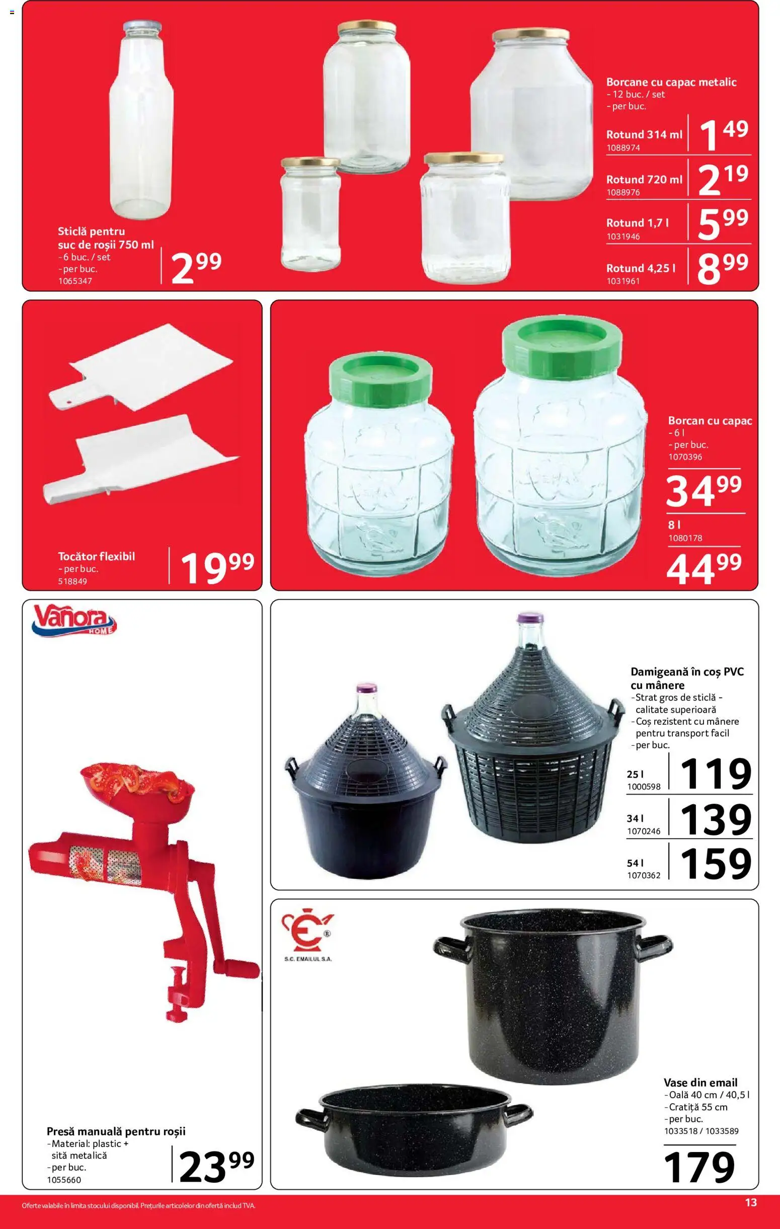 Noul catalog Selgros – valabil de la 07.08.2026 | Pagină: 13 | Produse: Cratiță, Presă, Sită, Suc