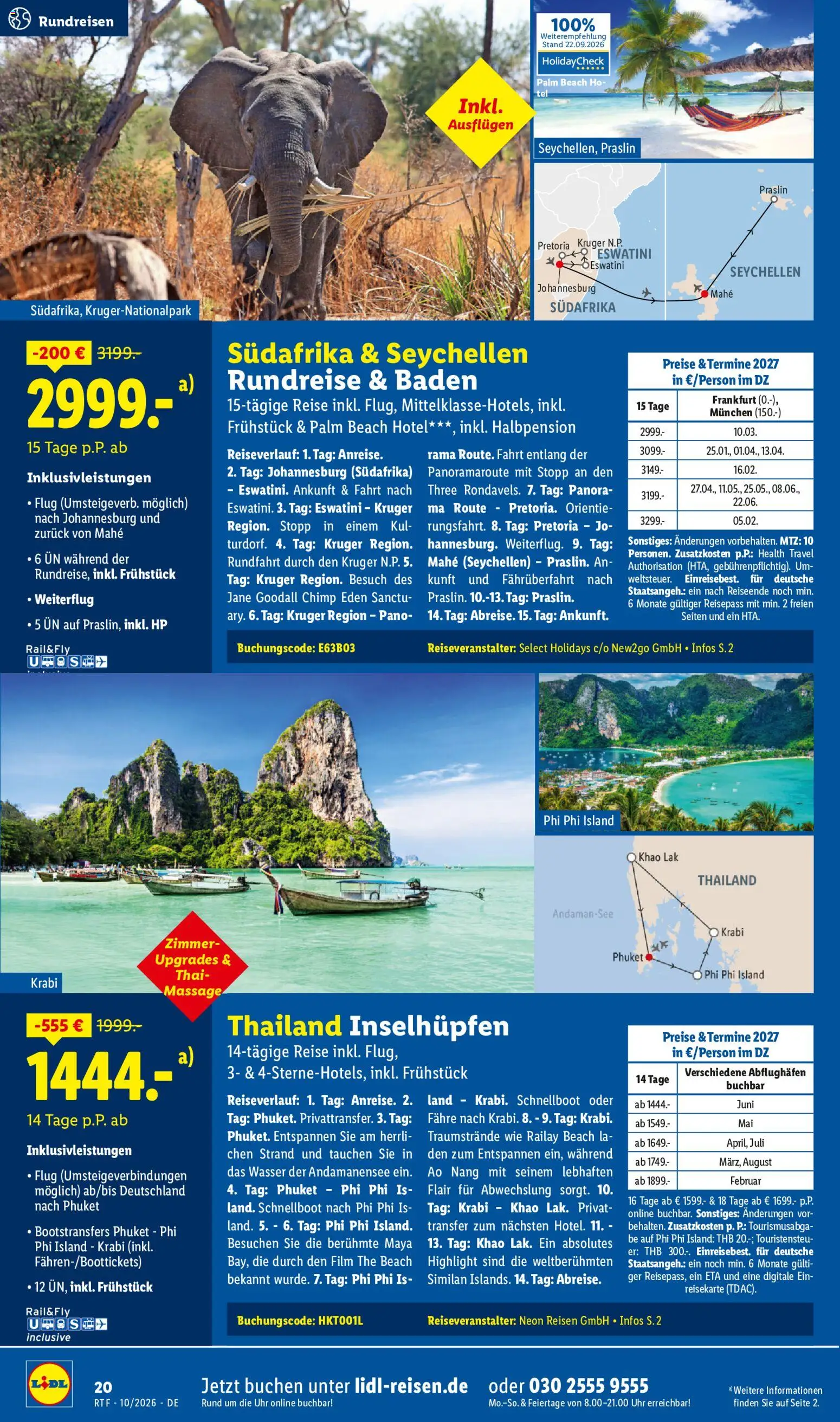 Lidl Reisen Oktober/November Reise-Highlights – gültig ab 14.10.2026 | Seite: 20 | Produkte: HP, Rama, Wasser, Uhr