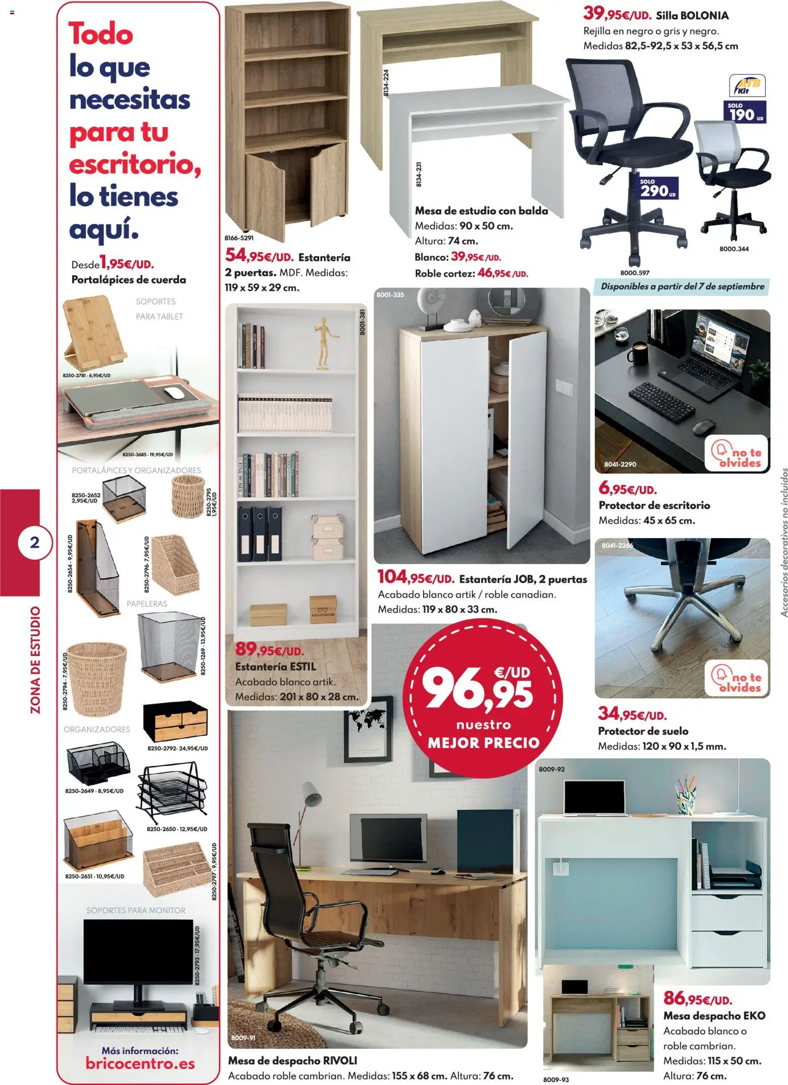BricoCentro - Folleto Vuelta al Cole │ válido desde el 24/08/2026 | Página: 2 | Productos: Estantería, Té, Monitor, Silla