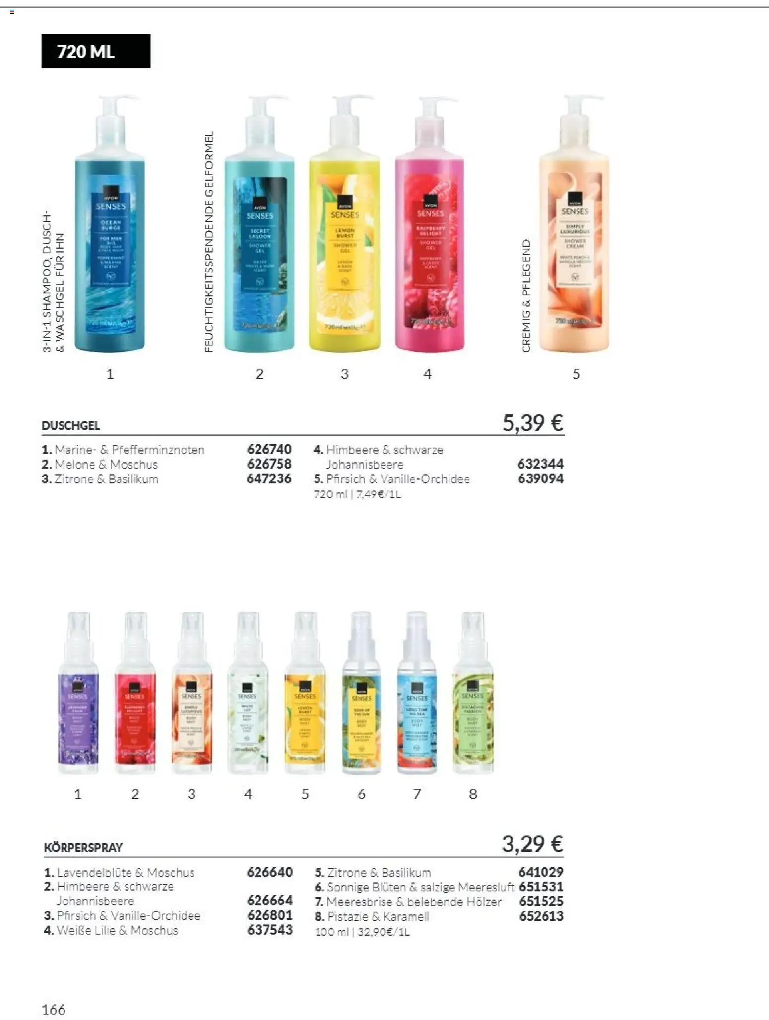 Avon Black Friday – gültig ab 01.11.2026 | Seite: 166 | Produkte: Duschgel, Zitrone, Himbeere, Körperspray