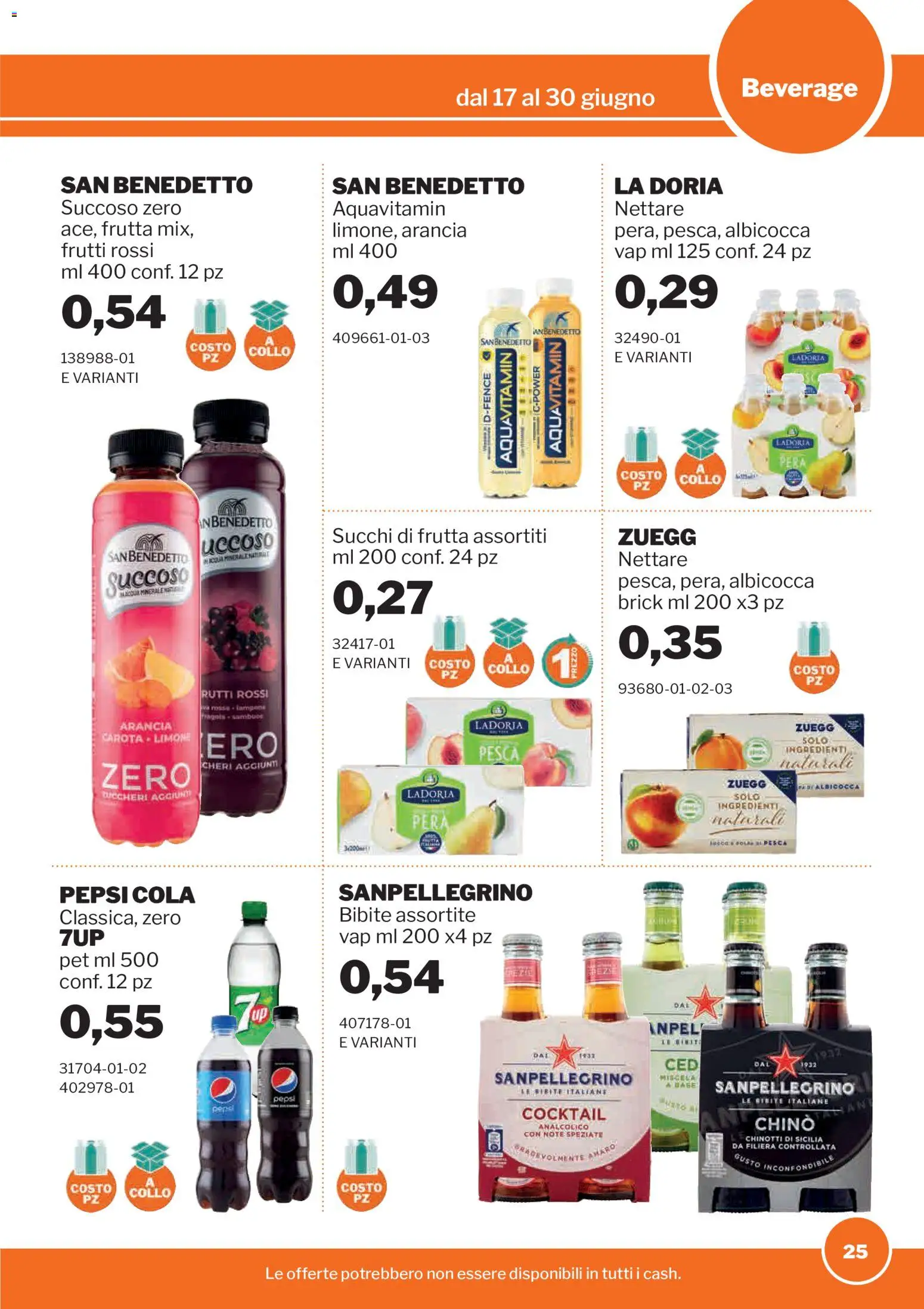 Volantino Sogegross del 17.06.2026 | Pagina: 25 | Prodotti: Acqua, Pesca, Lampone, Acqua minerale