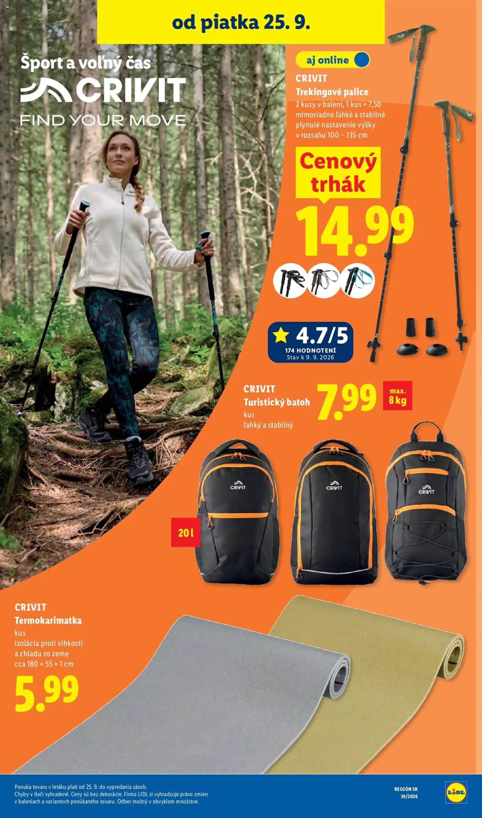 Nové Lidl akcie – leták je platný od 21.09.2026 | Strana: 92 | Produkty: Batoh