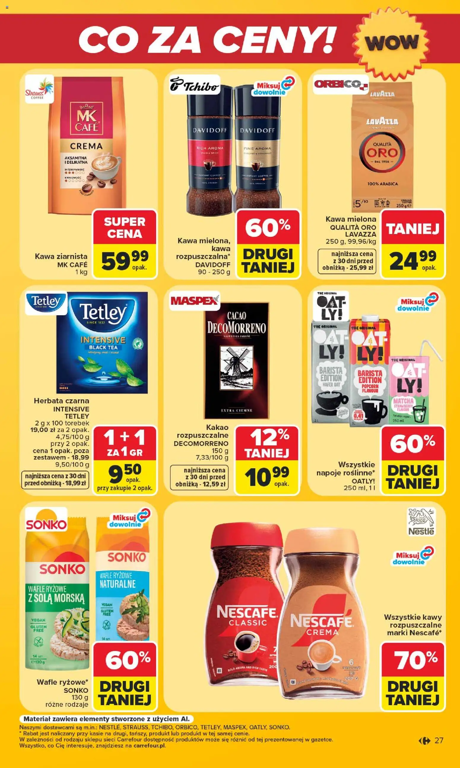 Carrefour gazetka - Warszawa od 24.08.2026 | Strona: 27 | Produkty: Herbata czarna, Nescafe, Kawa rozpuszczalna, Napoje