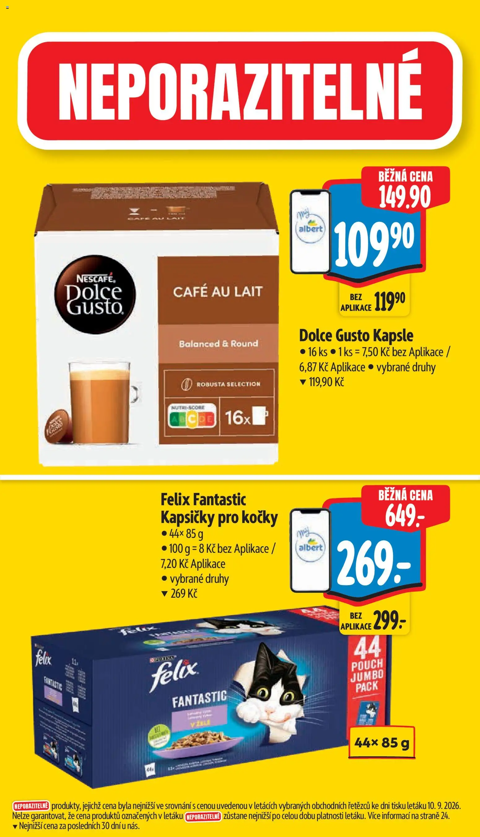 Albert leták - Supermarket od 16.09.2026 | Strana: 4 | Produkty: Felix, Nescafé Dolce Gusto, Felix fantastic, Nescafé