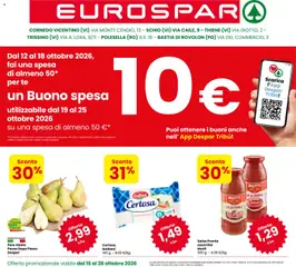Anteprima del volantino Eurospar volantino Thiene valido a partire dal 12/10/2026