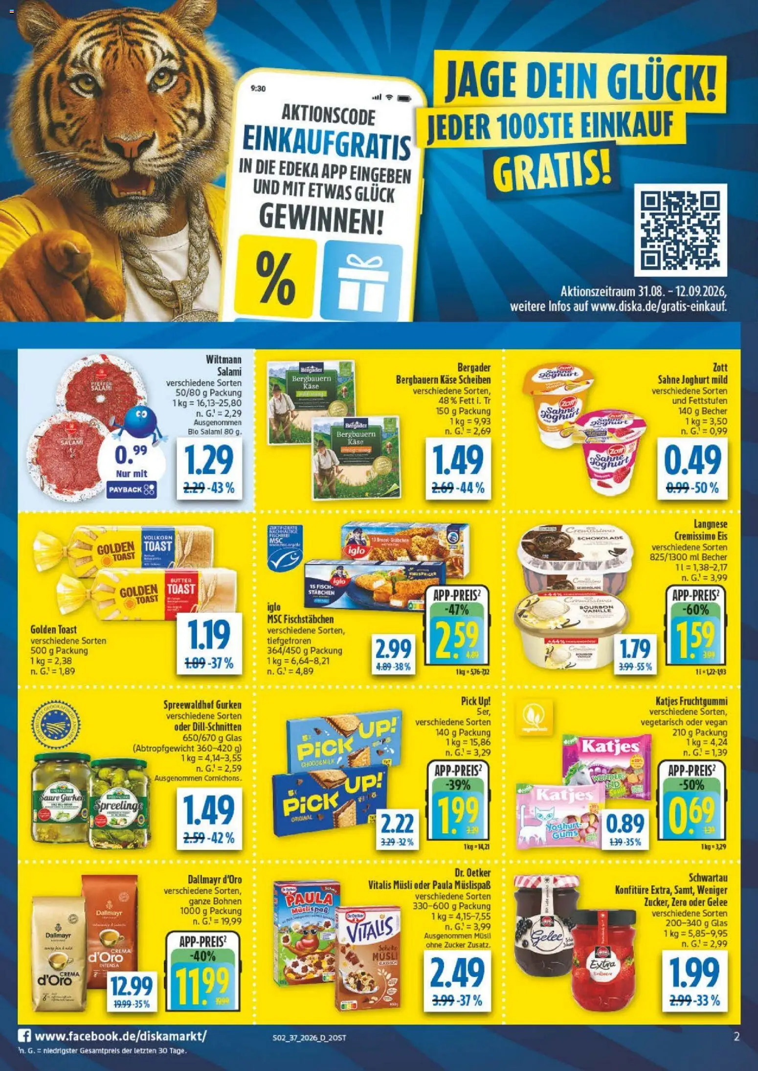 Diska - Diska Angebote Sachsen-Thüringen KW37 – gültig ab 02.09.2026 | Seite: 2 | Produkte: Musli, Langnese, Fisch, Dallmayr