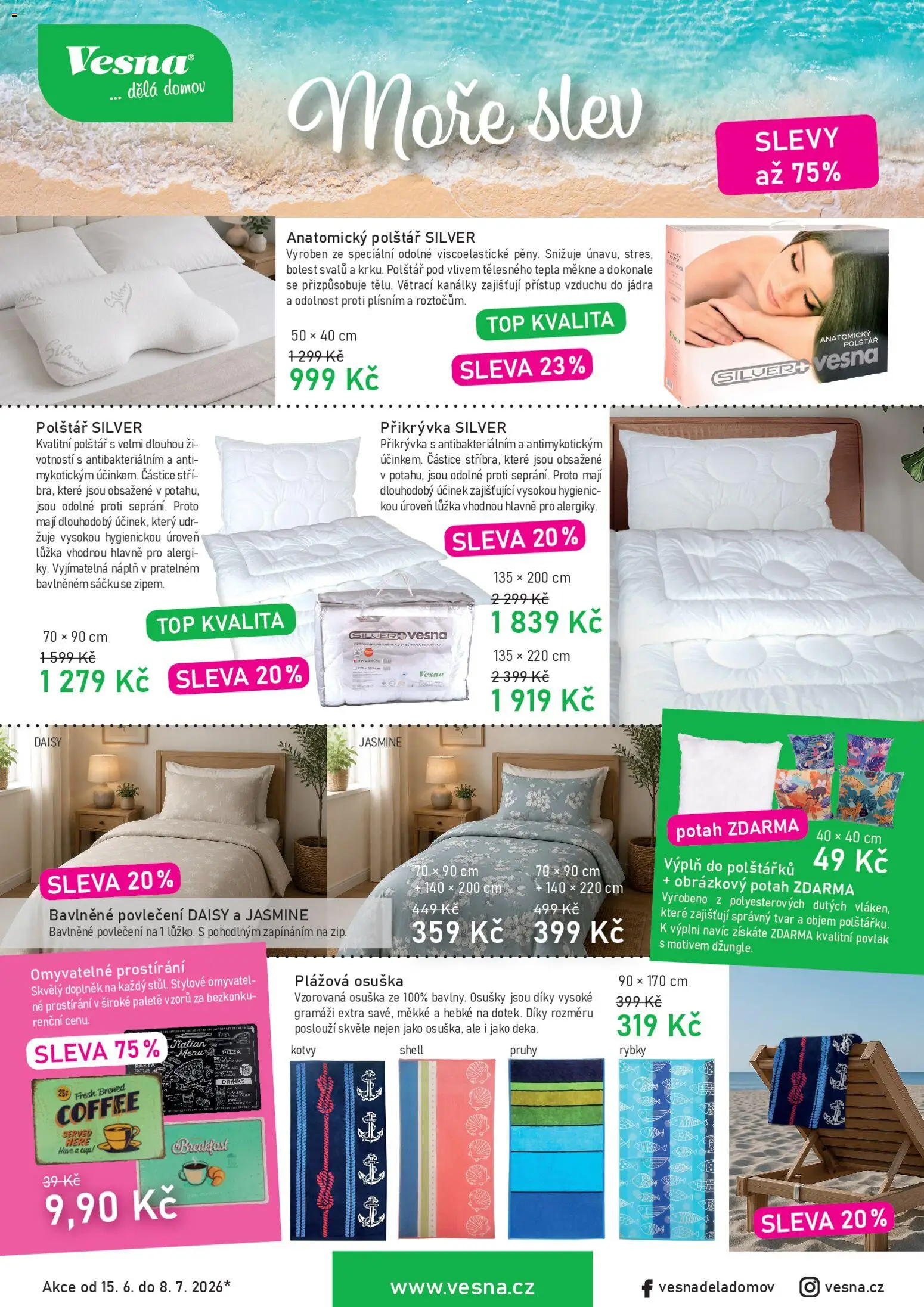 Vesna leták od 15.06.2026 | Strana: 1 | Produkty: Osušky, Povlečení, Prostírání, Přikrývka
