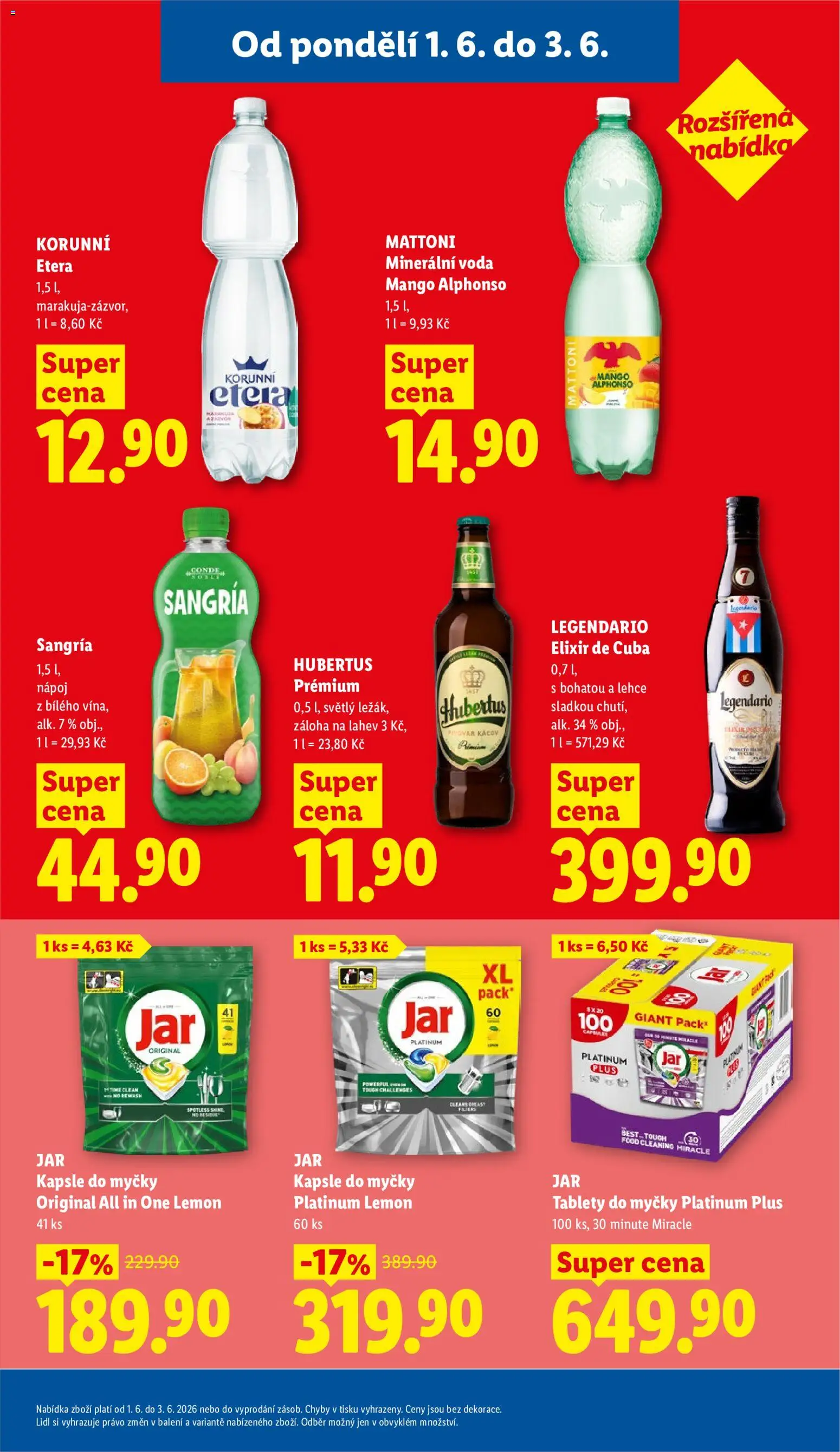 Lidl leták od 01.06.2026 | Strana: 26 | Produkty: Mattoni, Mango, Kapsle, Minerální voda