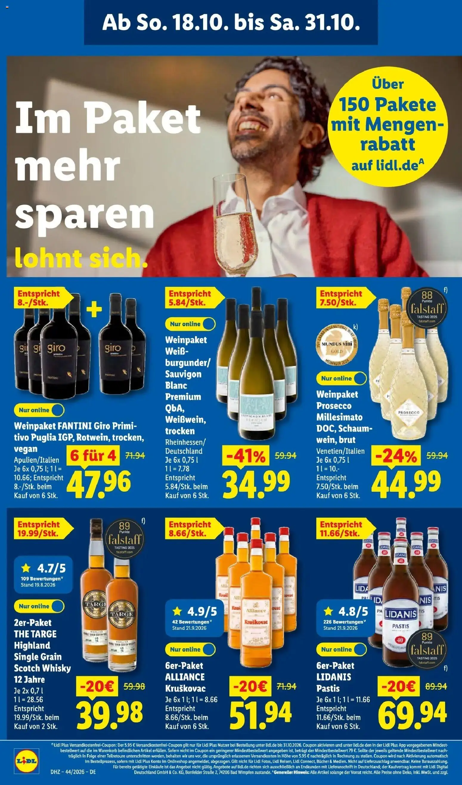 Lidl Prospekt Senftenberg (ab 26.10.2026) zum Blättern » Angebote | Seite: 60 | Produkte: Whisky, Bad, Prosecco
