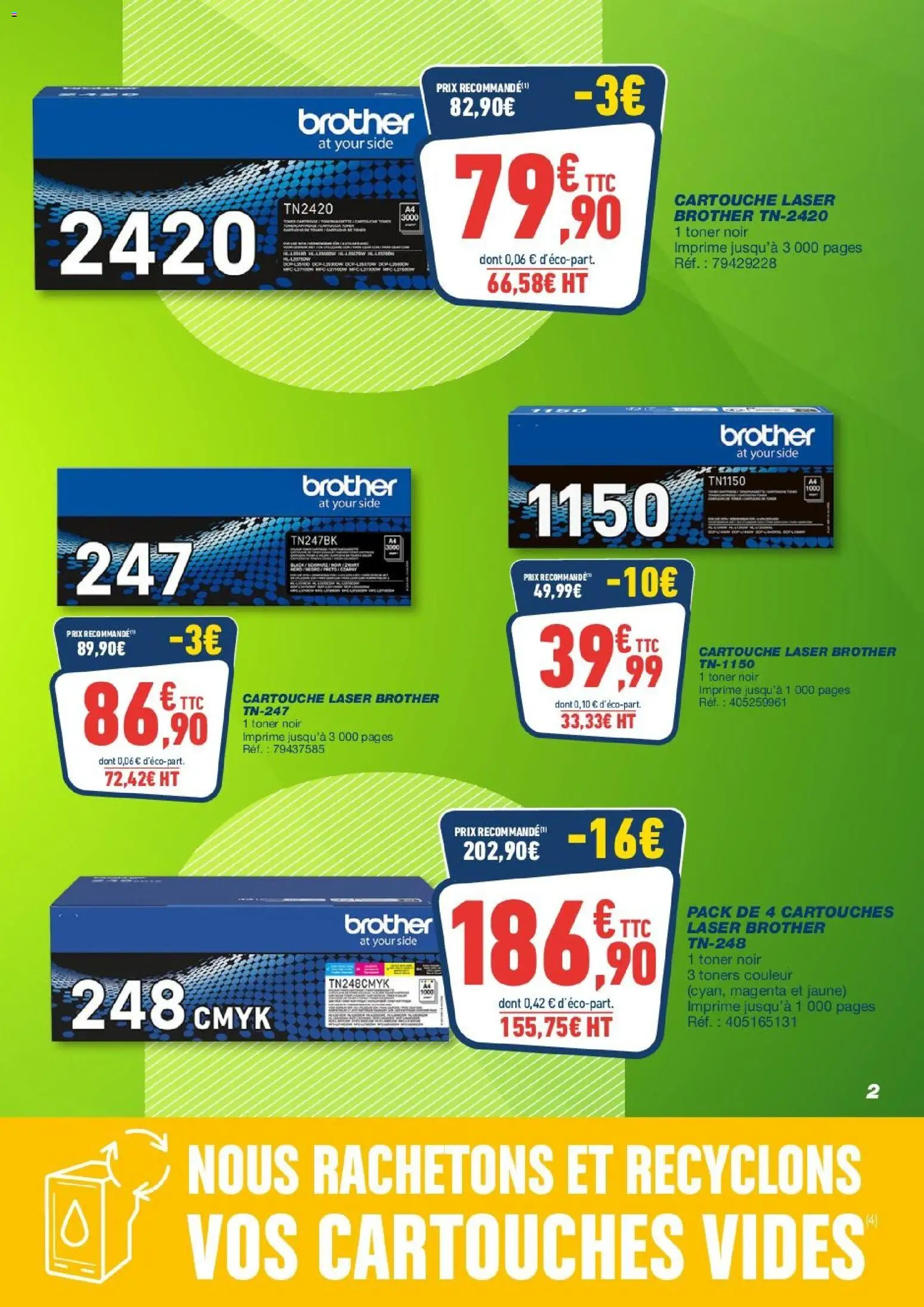 {H1} | Page: 2 | Produits: Toner, Cartouche