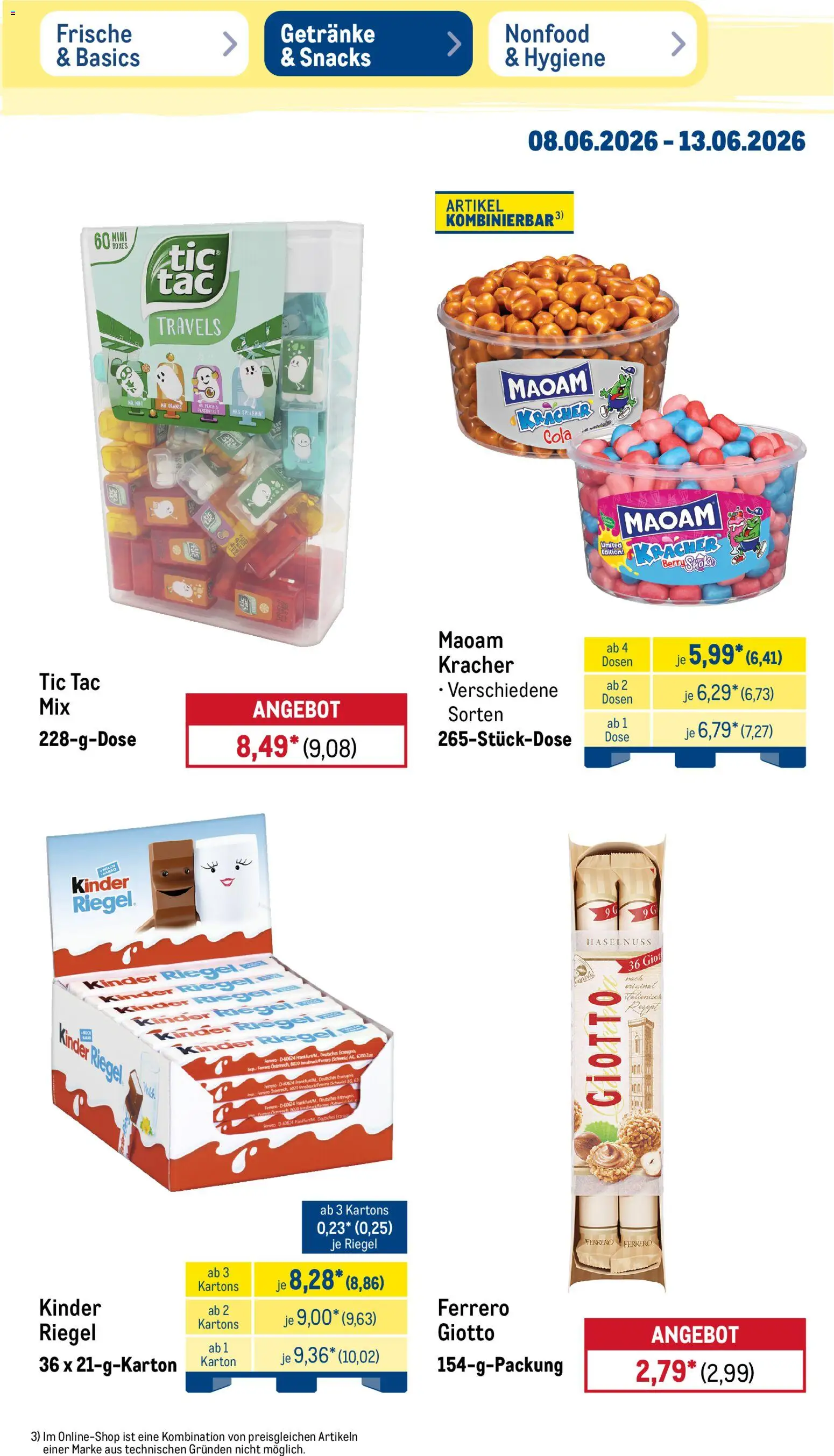 Metro Prospekt – gültig ab 08.06.2026 | Seite: 25 | Produkte: Cola, Kinder riegel