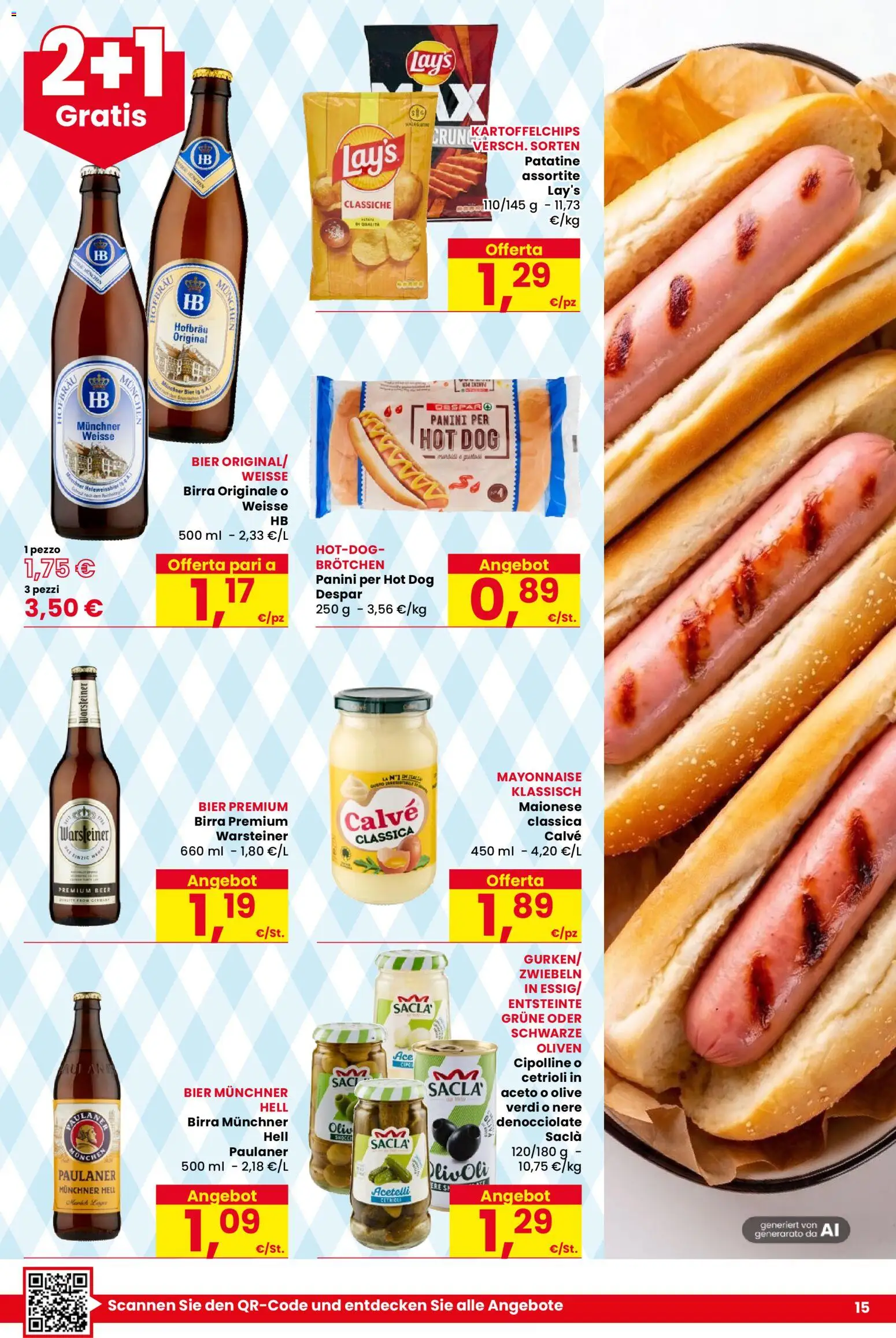 Volantino Despar del 17/09/2026 | Pagina: 15 | Prodotti: Patatine, Cetrioli, Olive, Aceto