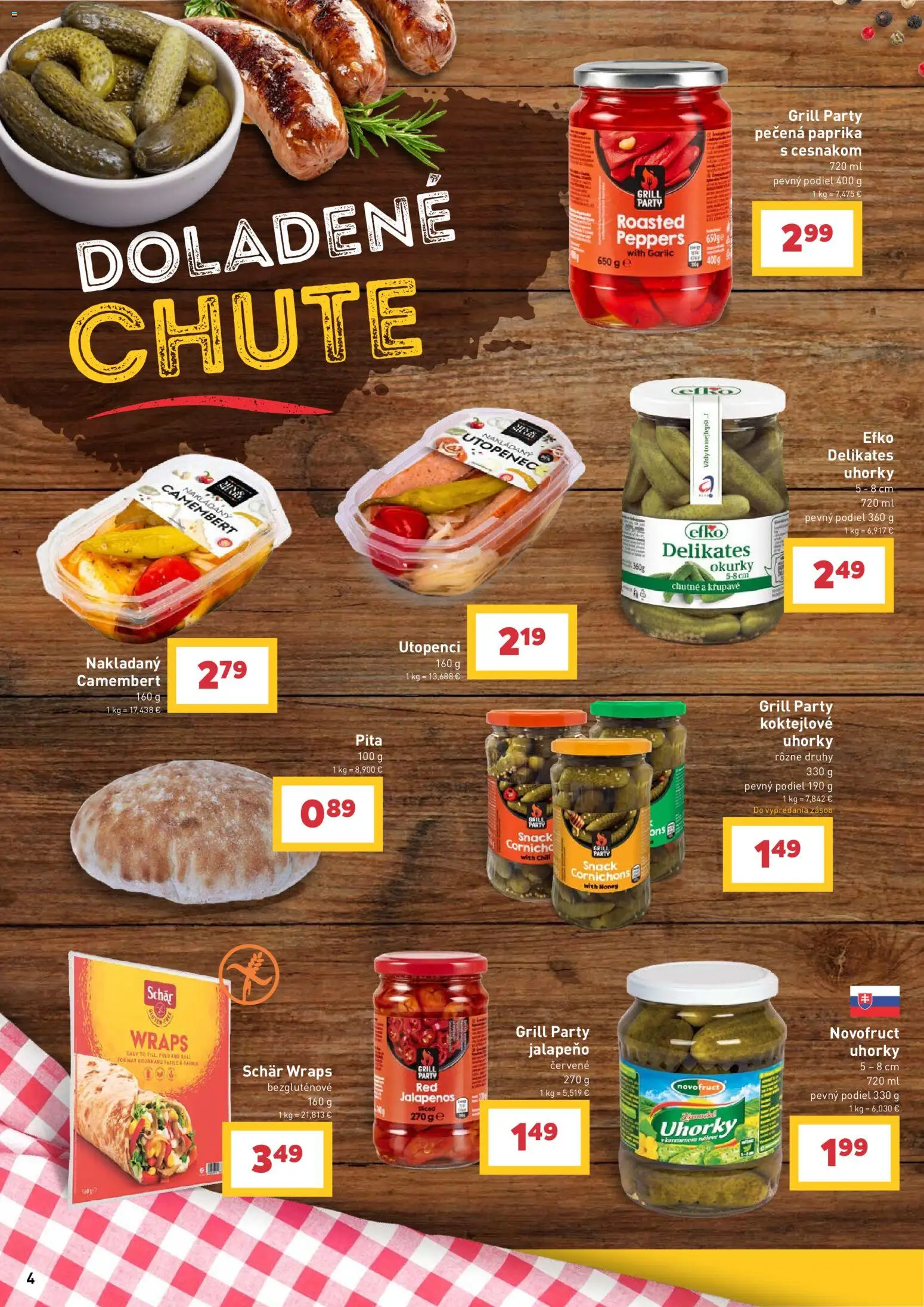 Nové Billa akcie – leták je platný od 08.07.2026 | Strana: 4 | Produkty: Paprika, Uhorky