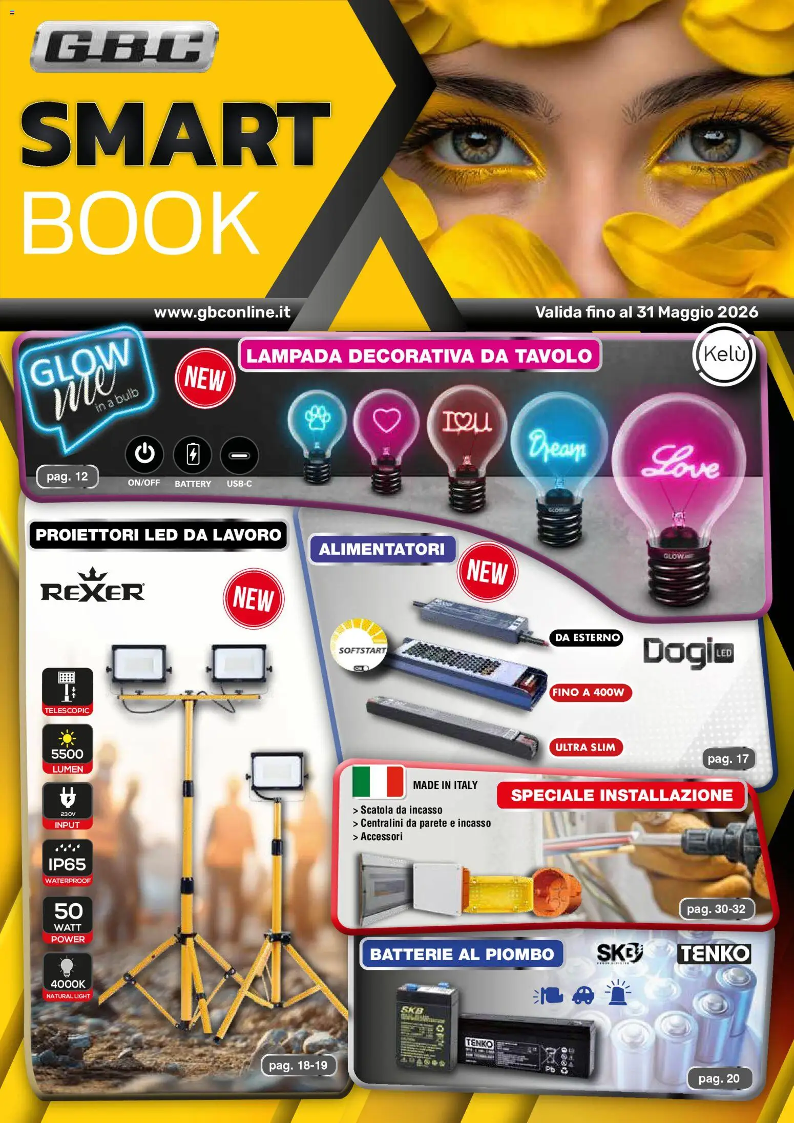 Volantino GBC del 06.02.2026 | Pagina: 1 | Prodotti: Tavolo, Scatola, Batterie, Lampada