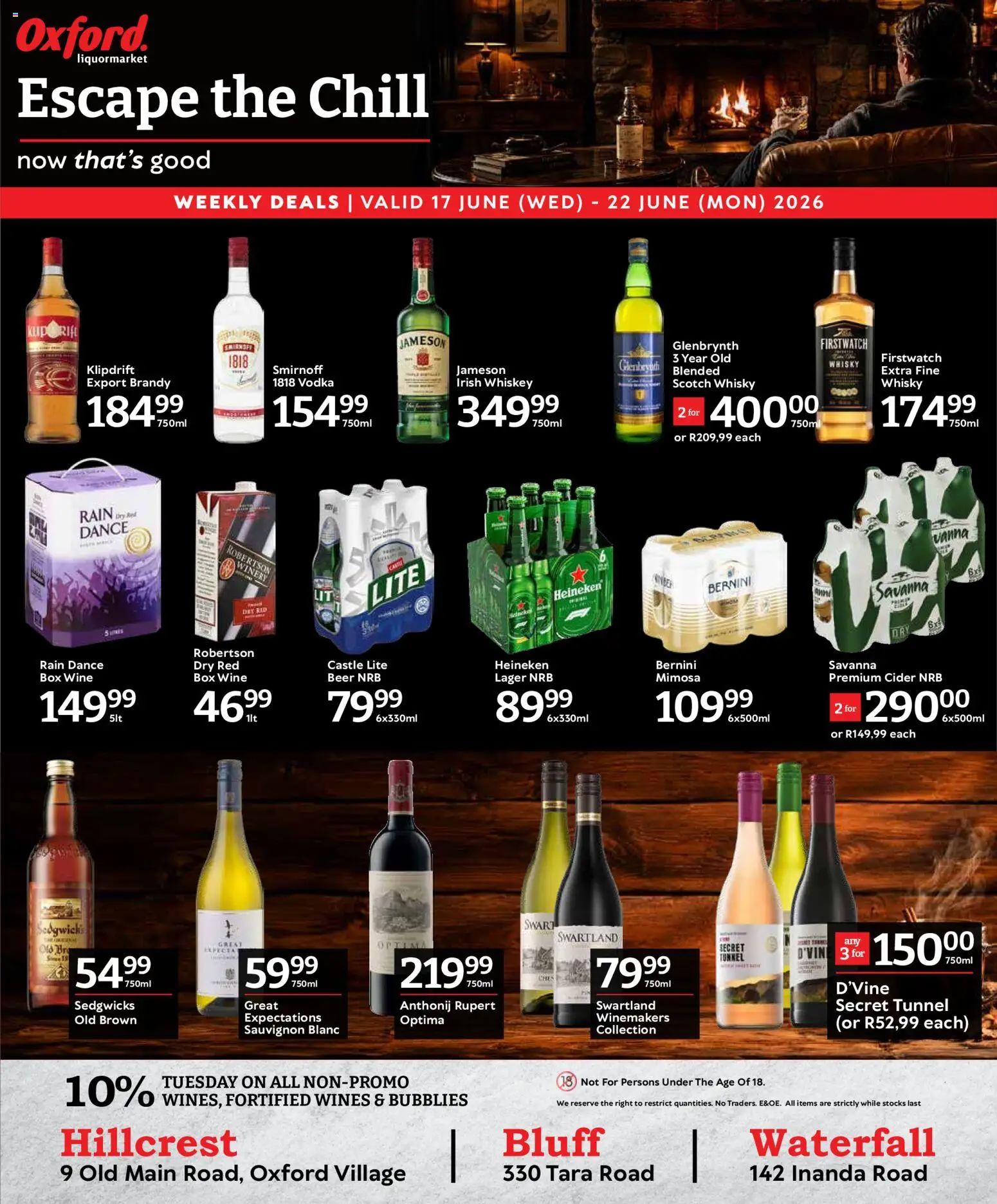 New Oxford Freshmarket catalogue – valid from 17.06.2026 | Page: 16 | Products: Brandy, Wine, Beer, Whiskey