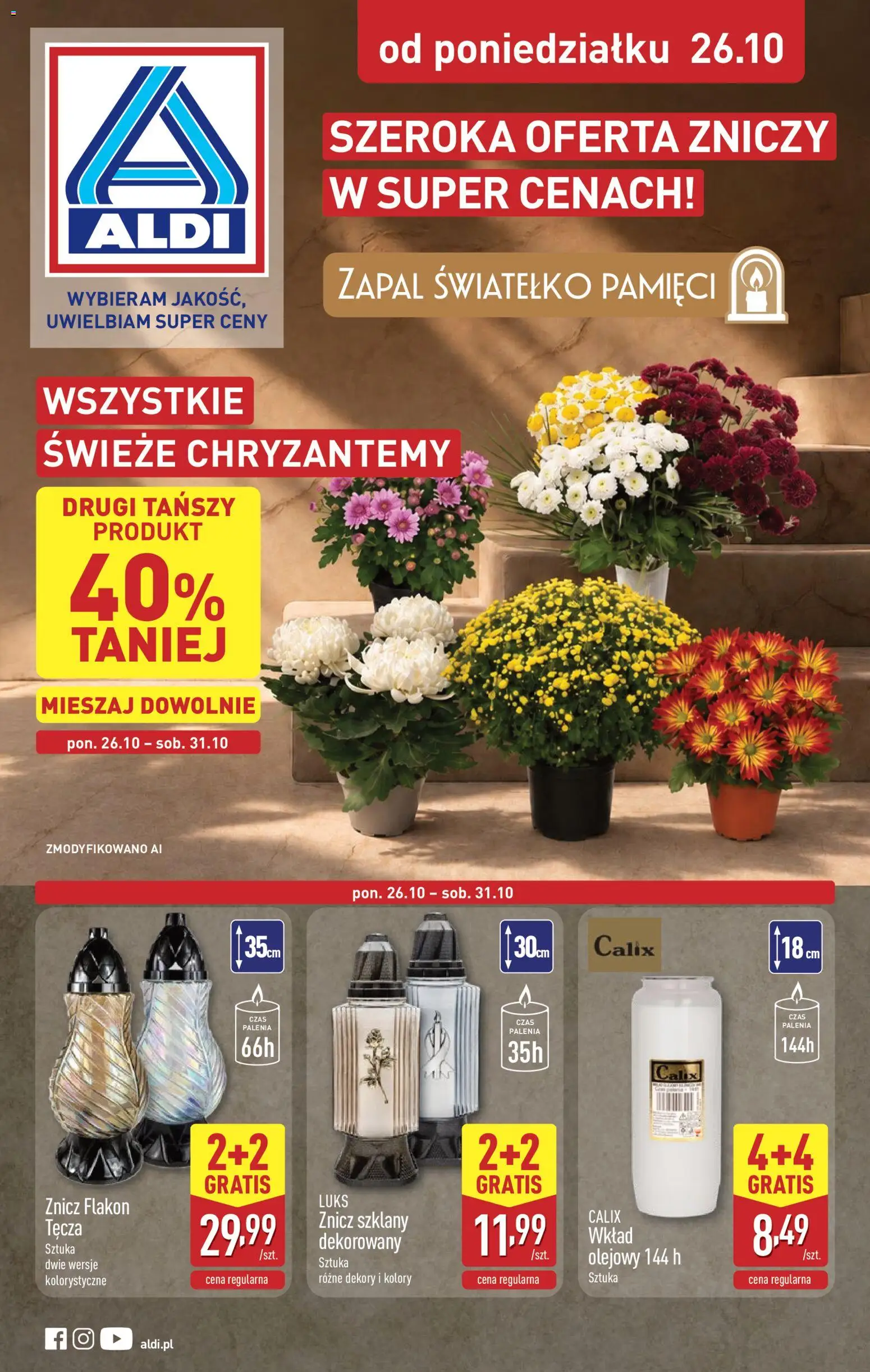 Aldi gazetka - Znicze i stroiki od 26.10.2026 | Strona: 1