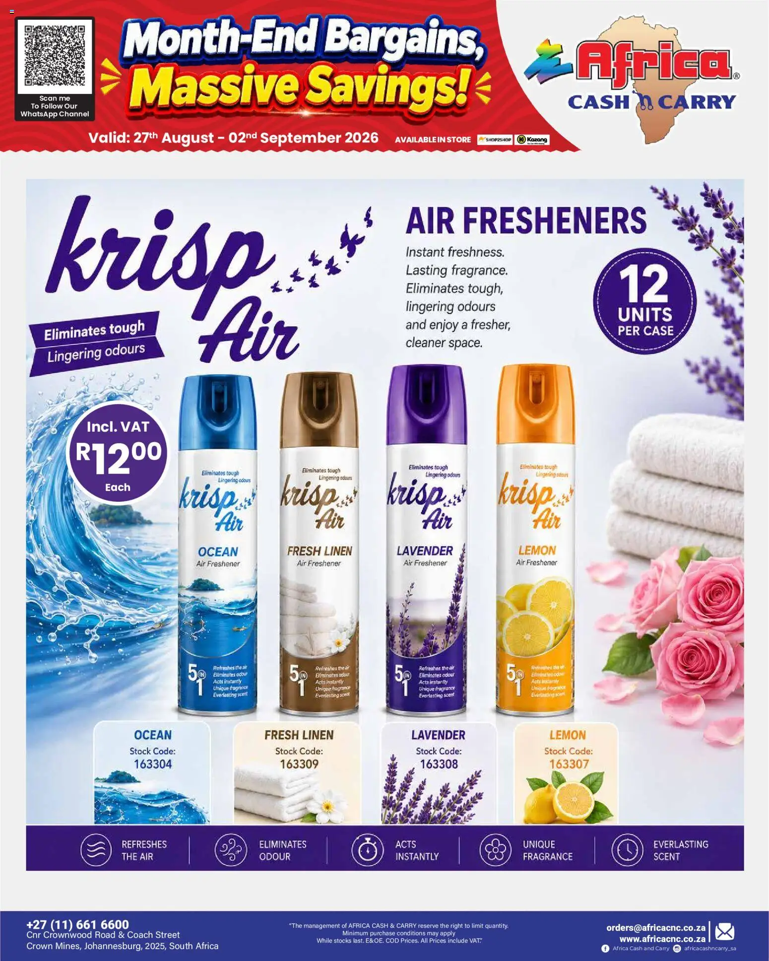 New Africa Cash & Carry catalogue – valid from 27/08/2026 | Page: 18 | Products: Air freshener, Fragrance, Stock, Lemon