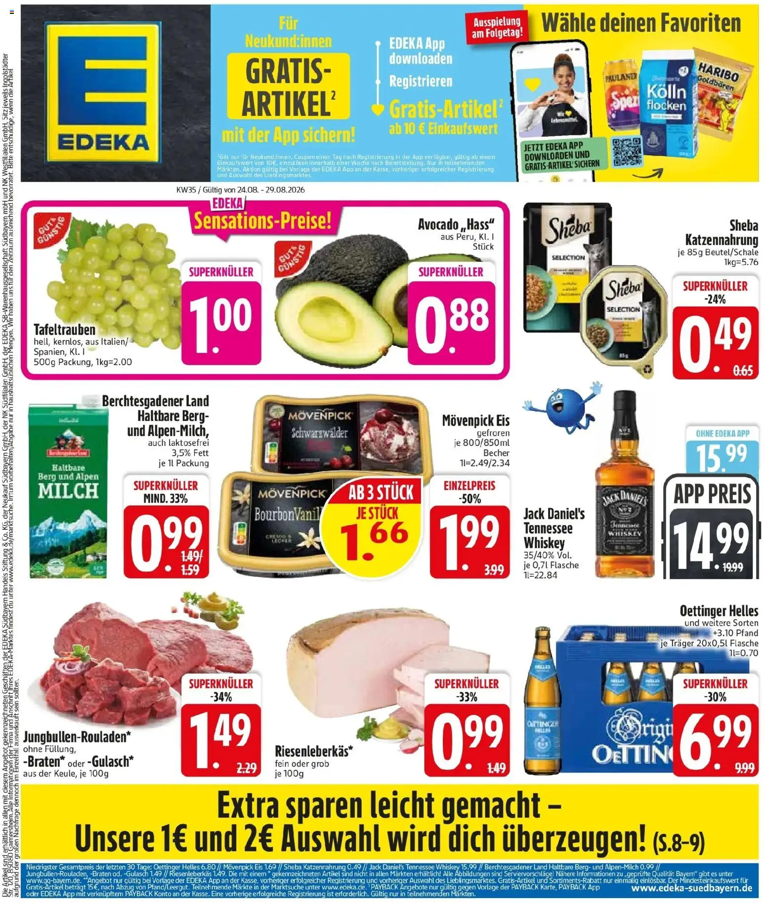 Edeka Prospekt Vohburg (ab 24.08.2026) » Angebote Online | Seite: 3 | Produkte: Haribo, Jack Daniel's, Avocado, Flocken