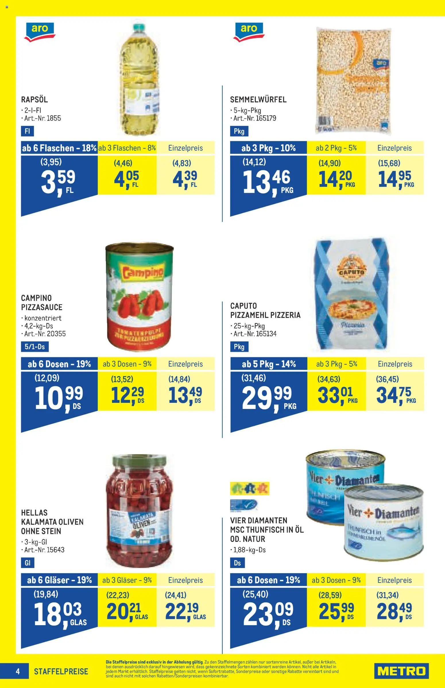 Metro angebote Profi gültig ab 03.09.2026 | Seite: 4 | Produkte: Oliven, Rapsöl, Öl