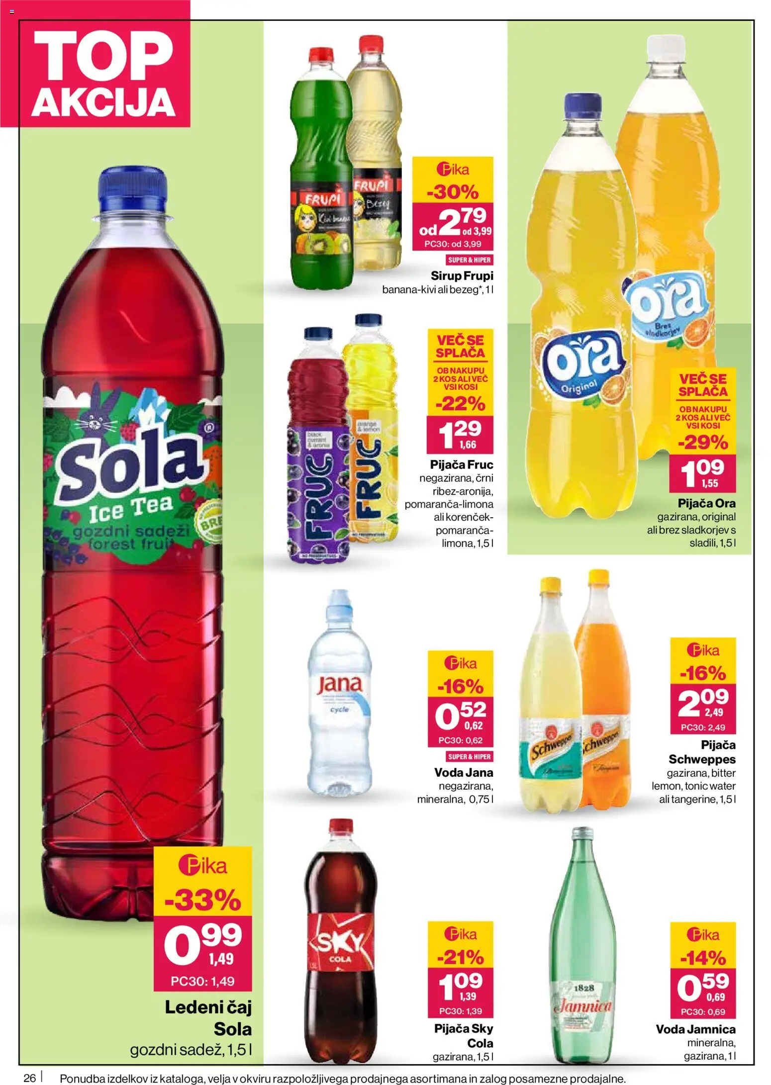 Novi Mercator katalog ponudbe – veljaven od 11.06.2026 | Stran: 26 | Izdelki: Sirup, Kos, Caj, Voda