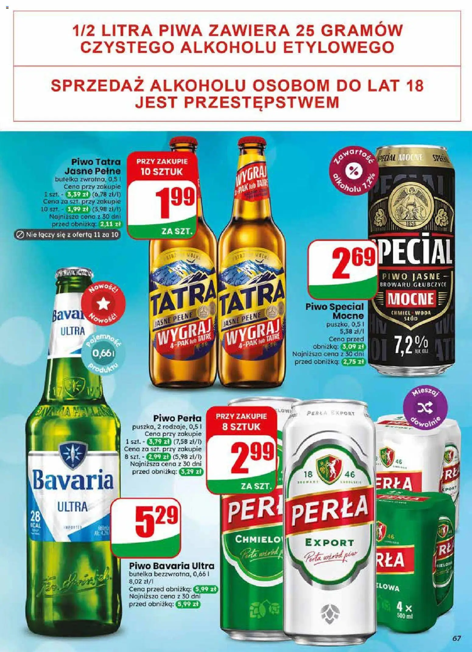 Dino gazetka od 20.05.2026 | Strona: 67 | Produkty: Piwo perła, Piwo, Woda