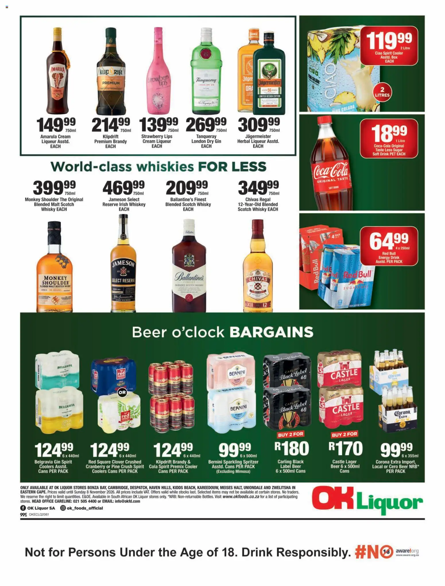 New OK Foods catalogue – valid from 23/10/2026 | Page: 2 | Products: Jägermeister, Box, Gin, Whiskey