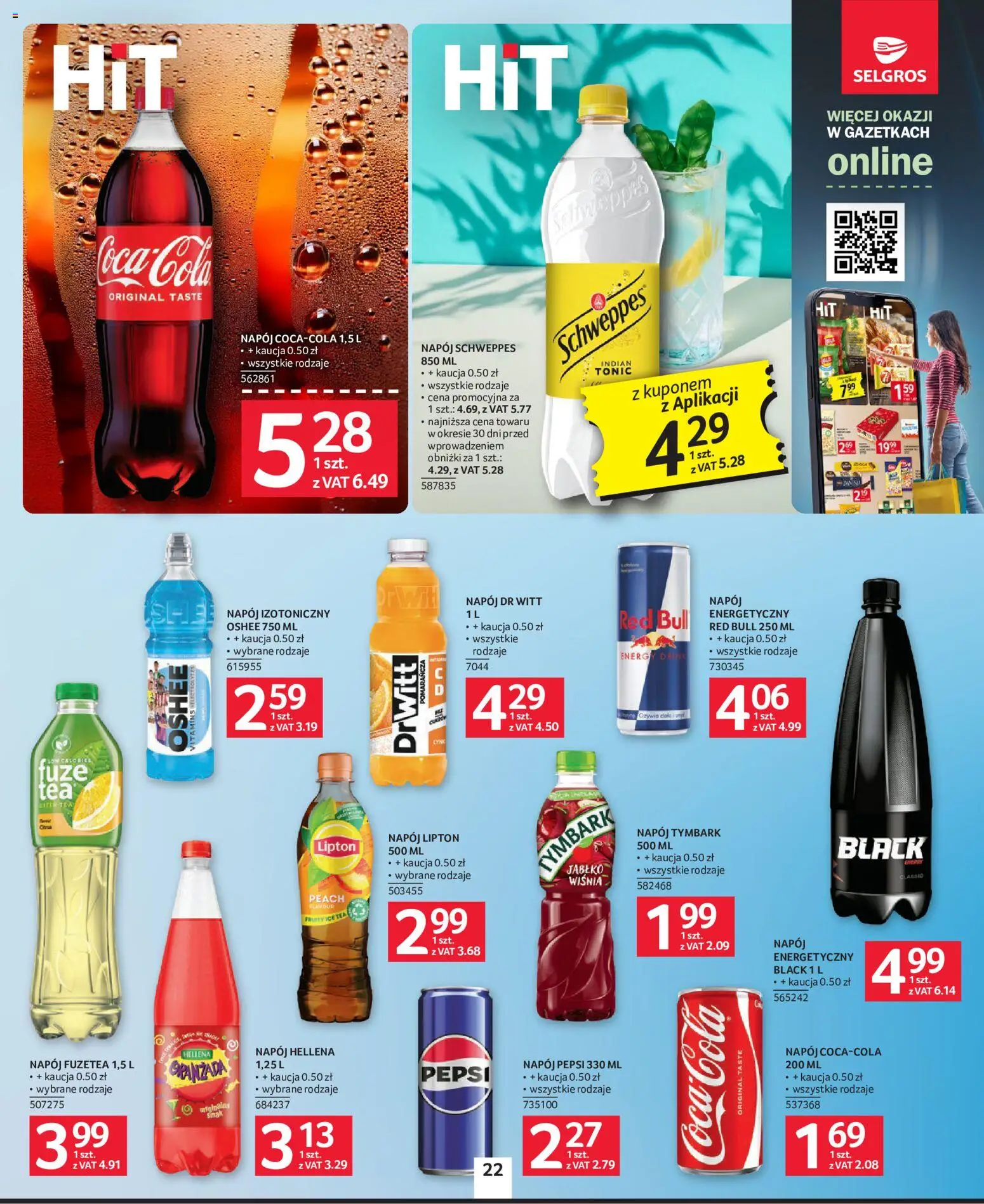 Selgros cash&carry gazetka od 22.10.2026 | Strona: 22 | Produkty: Red bull, Ice Tea, Napój energetyczny, Tonic