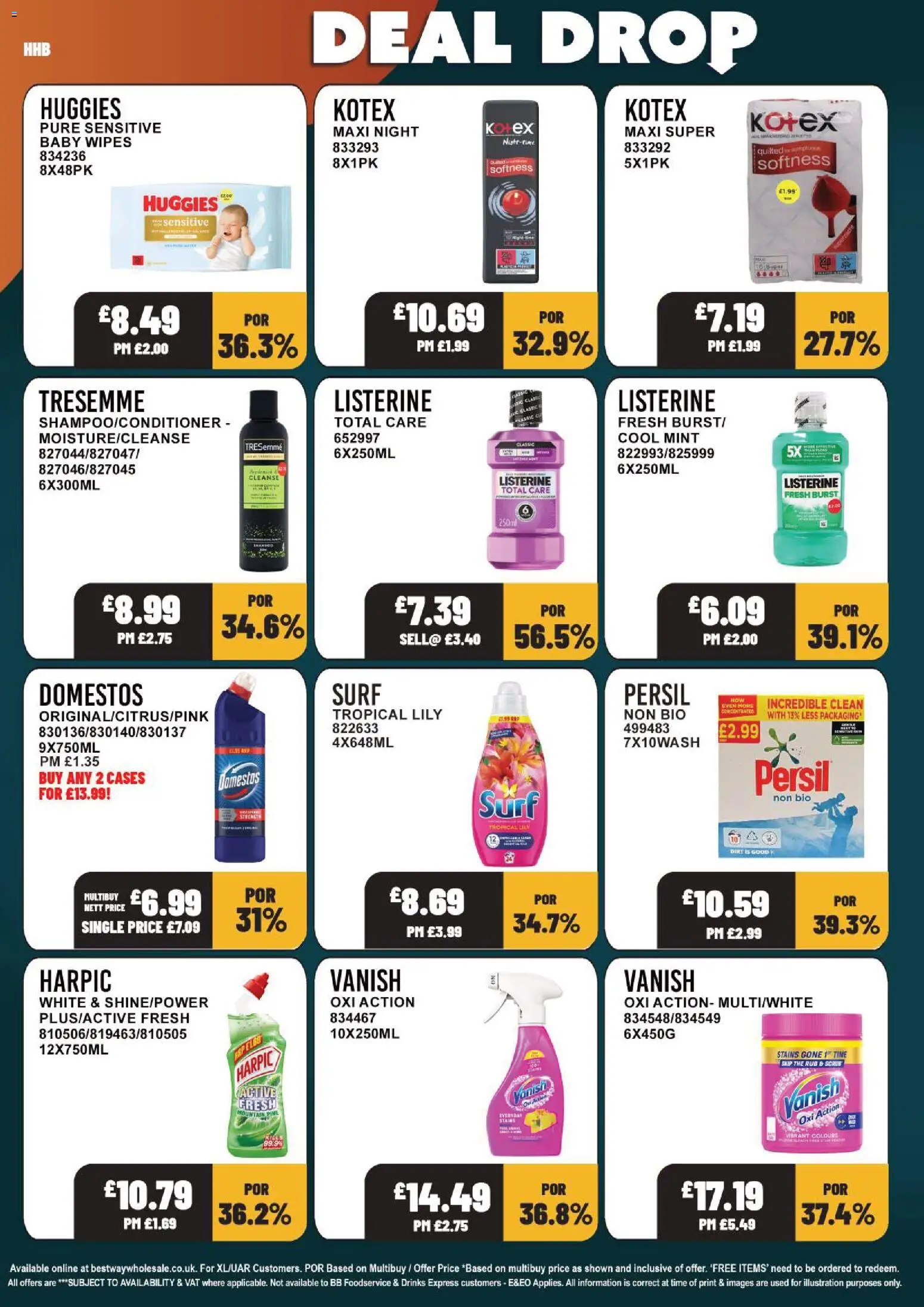 {H1} | Page: 18 | Products: Persil, Drinks, Listerine, Mint