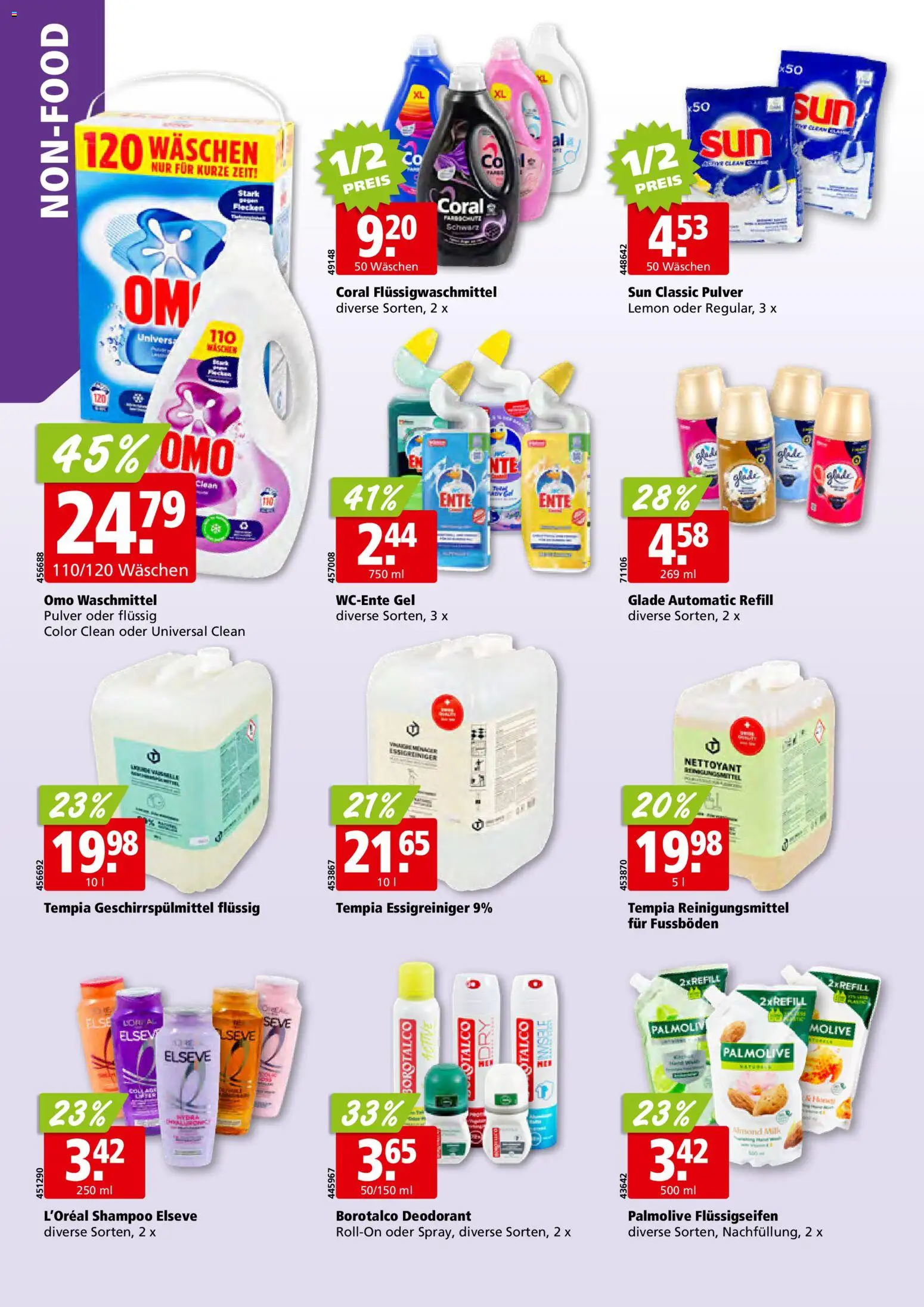 Aligro aktionen Schlieren, Gossau SG, Frauenfeld, Rapperswil-Jona, Sargans, Bern – gültig ab 22.06.2026 | Seite: 38 | Produkte: Pulver, Deodorant, Waschmittel, Geschirrspülmittel