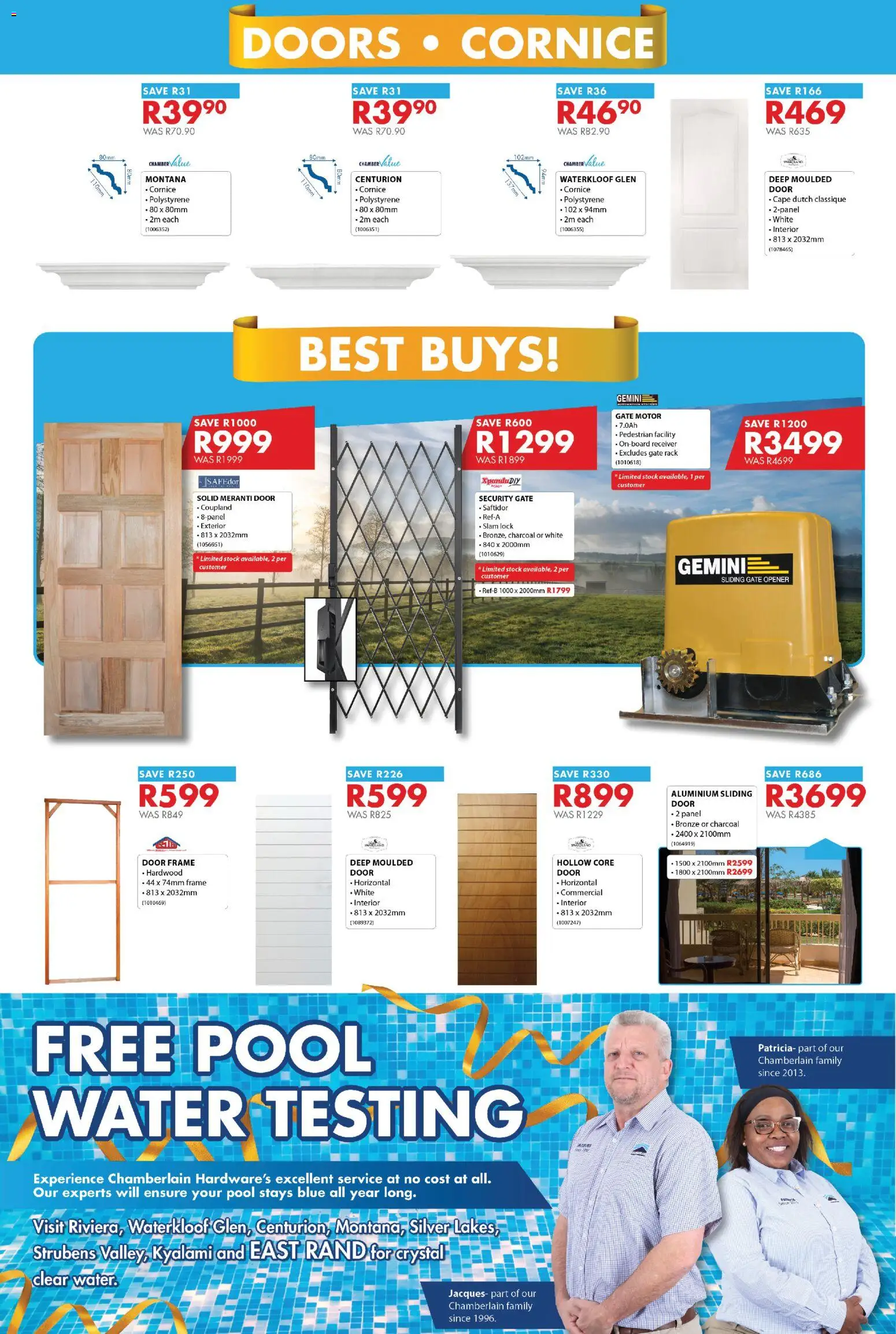 New Chamberlain catalogue – valid from 01/09/2026 | Page: 10 | Products: Frame, Door frame, Lock, Water