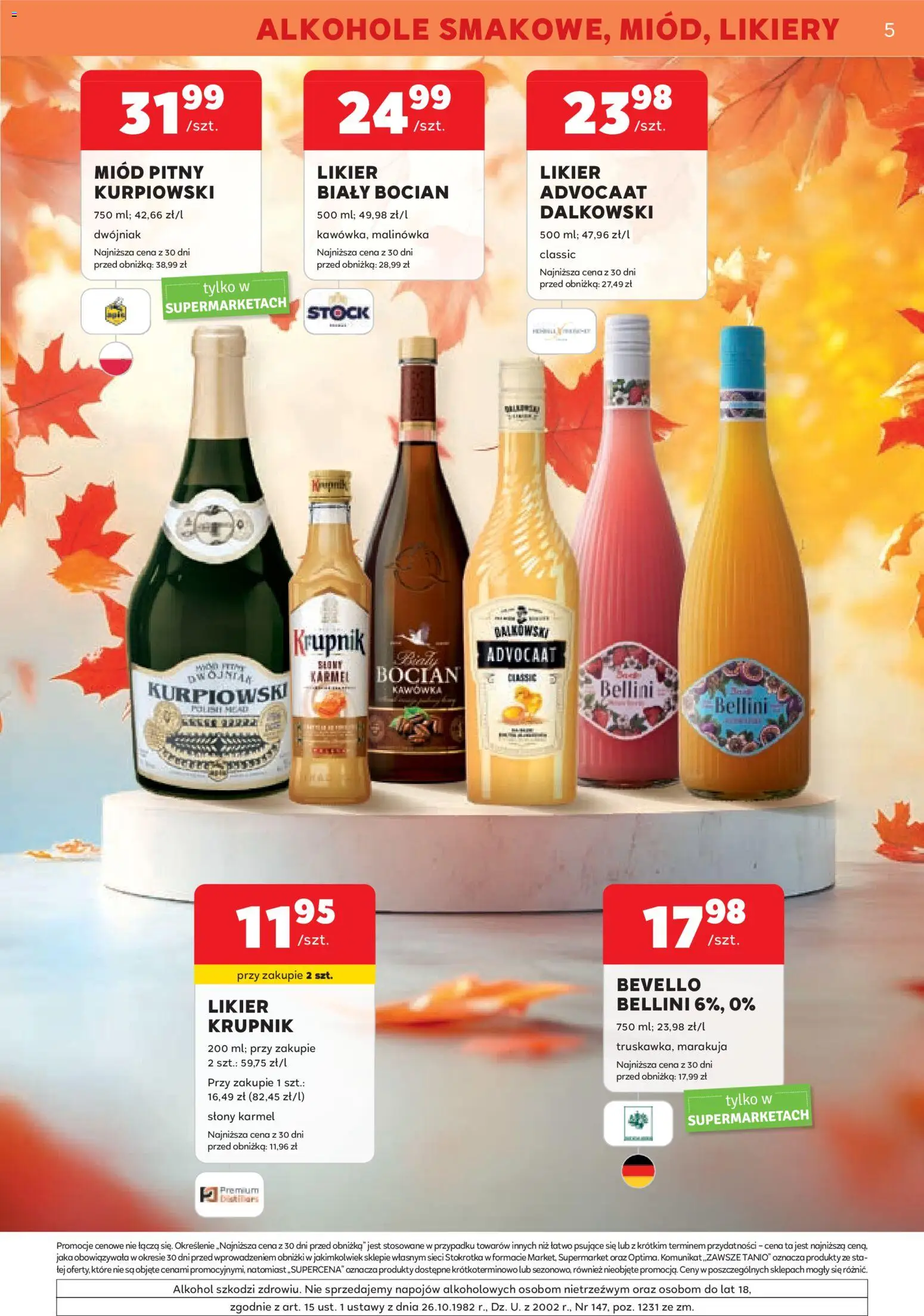Stokrotka gazetka - Oferta alkoholowa od 29.10.2026 | Strona: 5 | Produkty: Słony karmel, Stokrotka, Marakuja, Alkohol