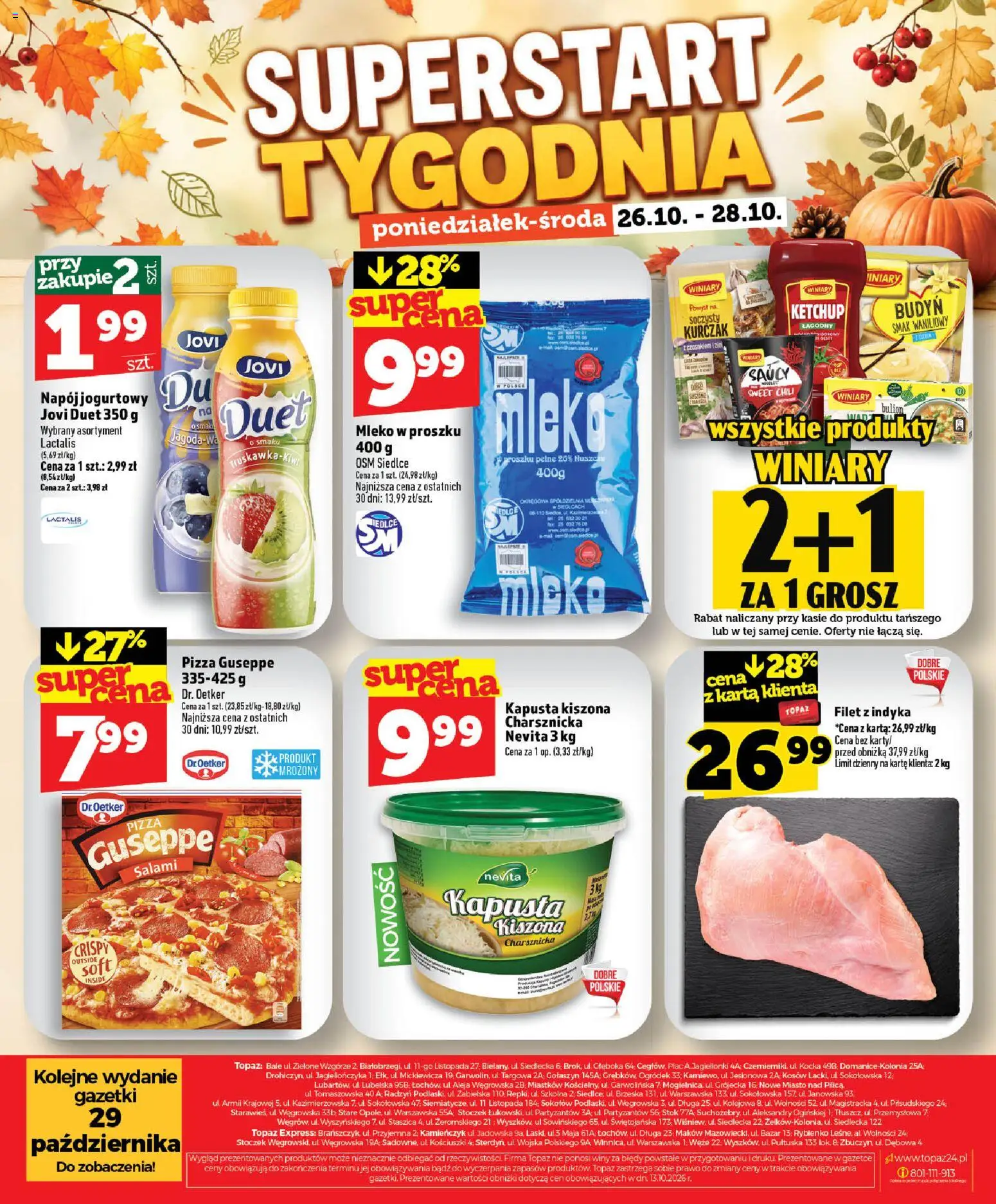 Topaz gazetka od 22.10.2026 | Strona: 56 | Produkty: Chili, Kapusta, Kurczak, Filet z indyka