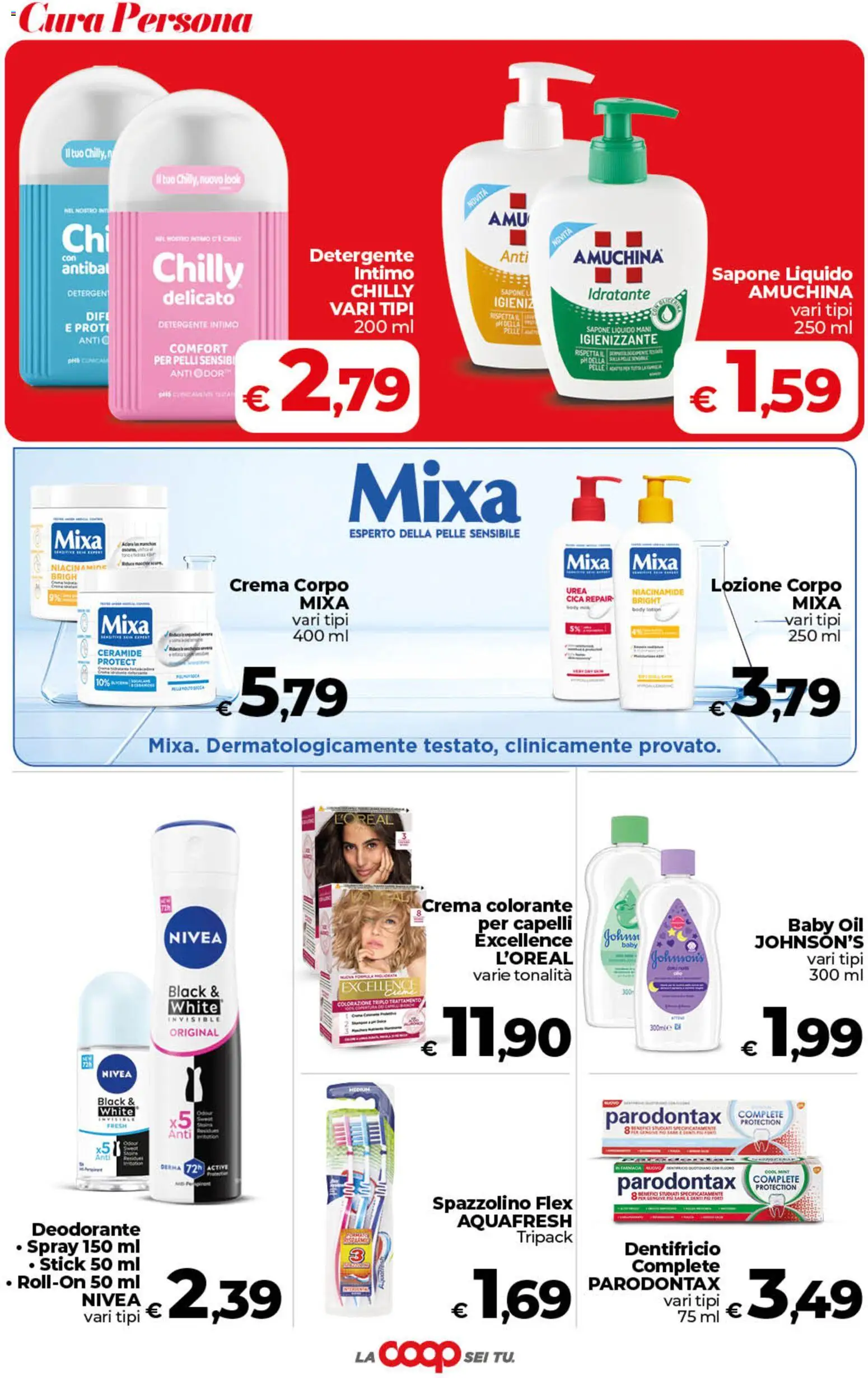 Volantino COOP del 13/10/2026 | Pagina: 36 | Prodotti: Deodorante, Dentifricio, Spazzolino, Intimo