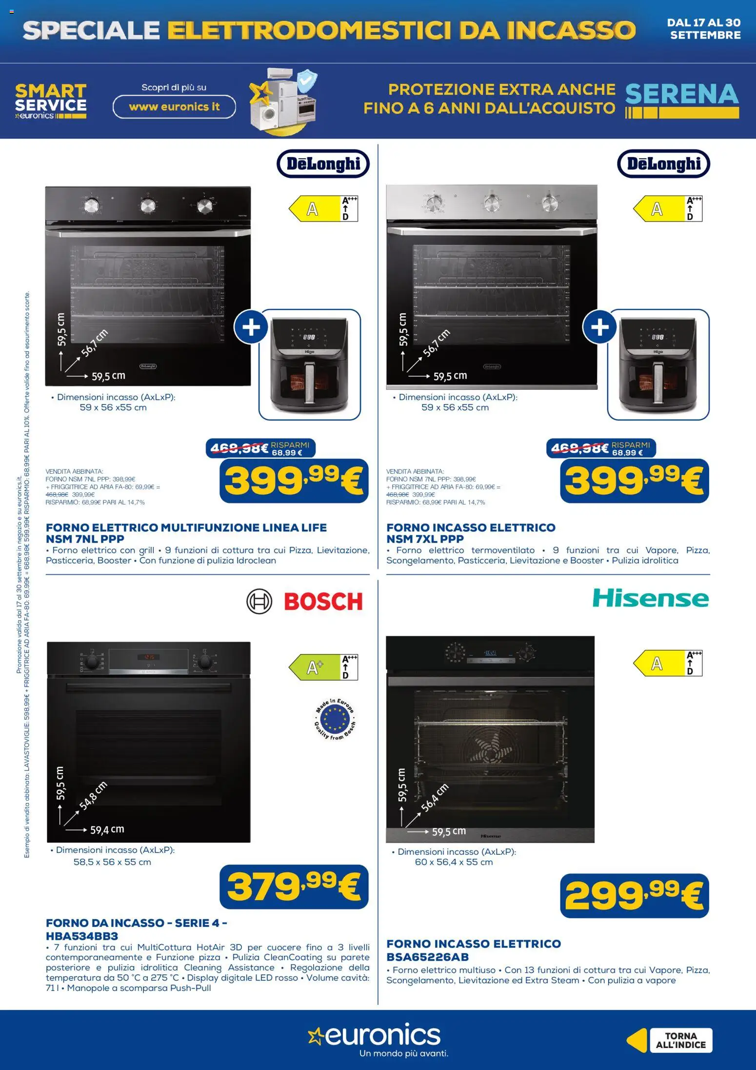 Volantino Euronics del 17/09/2026 | Pagina: 10 | Prodotti: Friggitrice ad aria, Lavastoviglie, Forno, Friggitrice