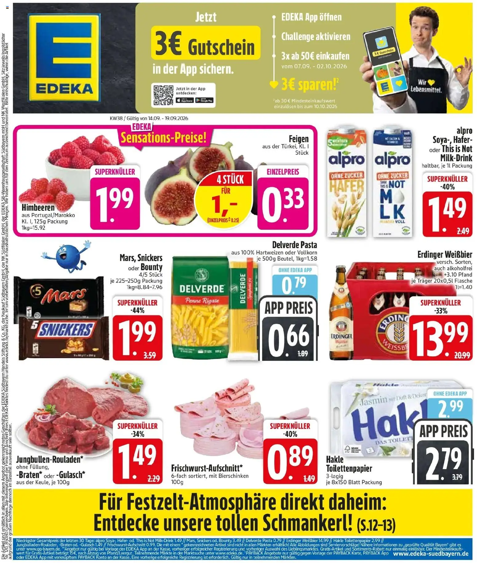 Edeka Prospekt Trostberg (ab 14.09.2026) » Angebote Online | Seite: 3 | Produkte: Snickers, Mars, Zucker, Pasta