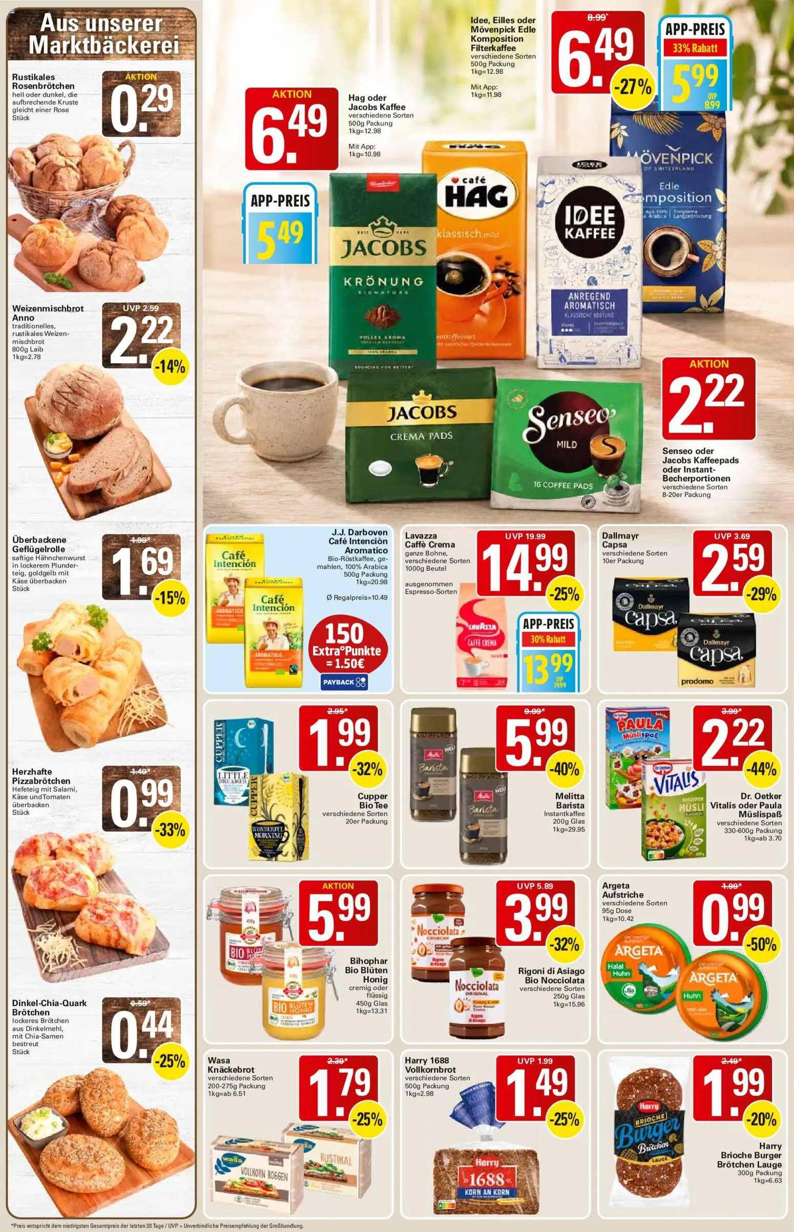 WEZ Prospekt – gültig ab 24.08.2026 | Seite: 8 | Produkte: Senseo, Kaffee, Vollkornbrot, Burger