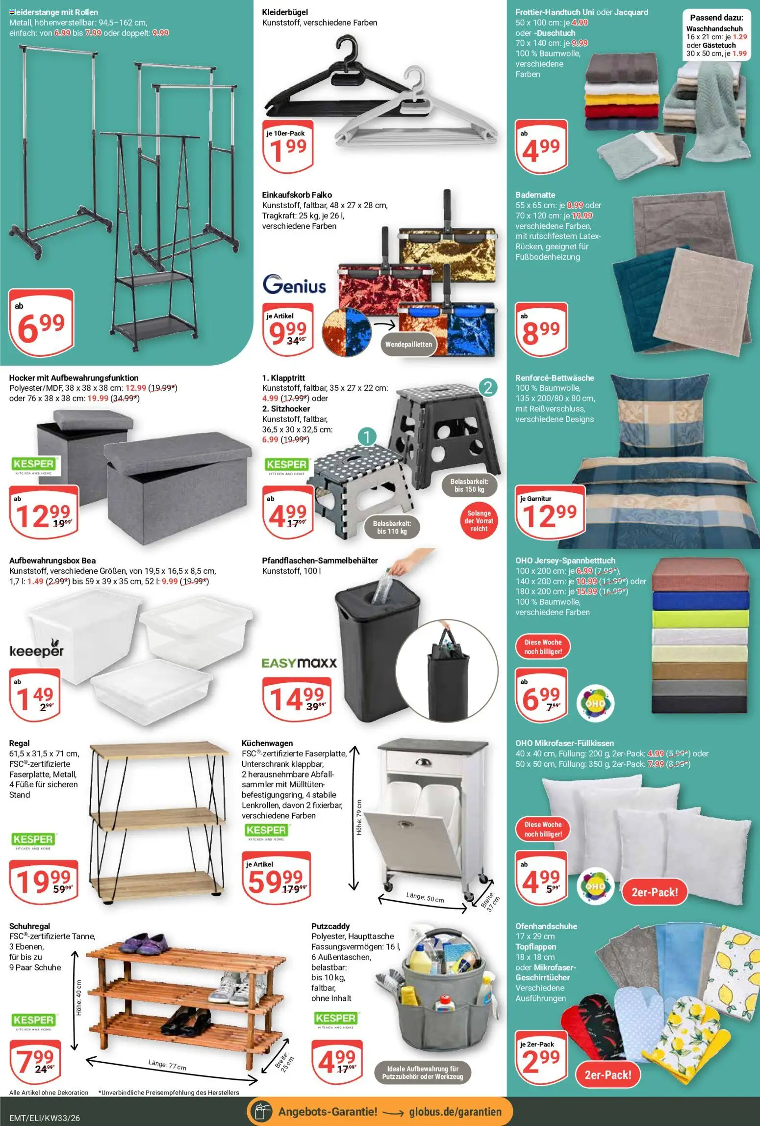 Globus Prospekt Erfurt – gültig ab 10.08.2026 | Seite: 27 | Produkte: Hocker, Regal, Kleiderbügel, Unterschrank