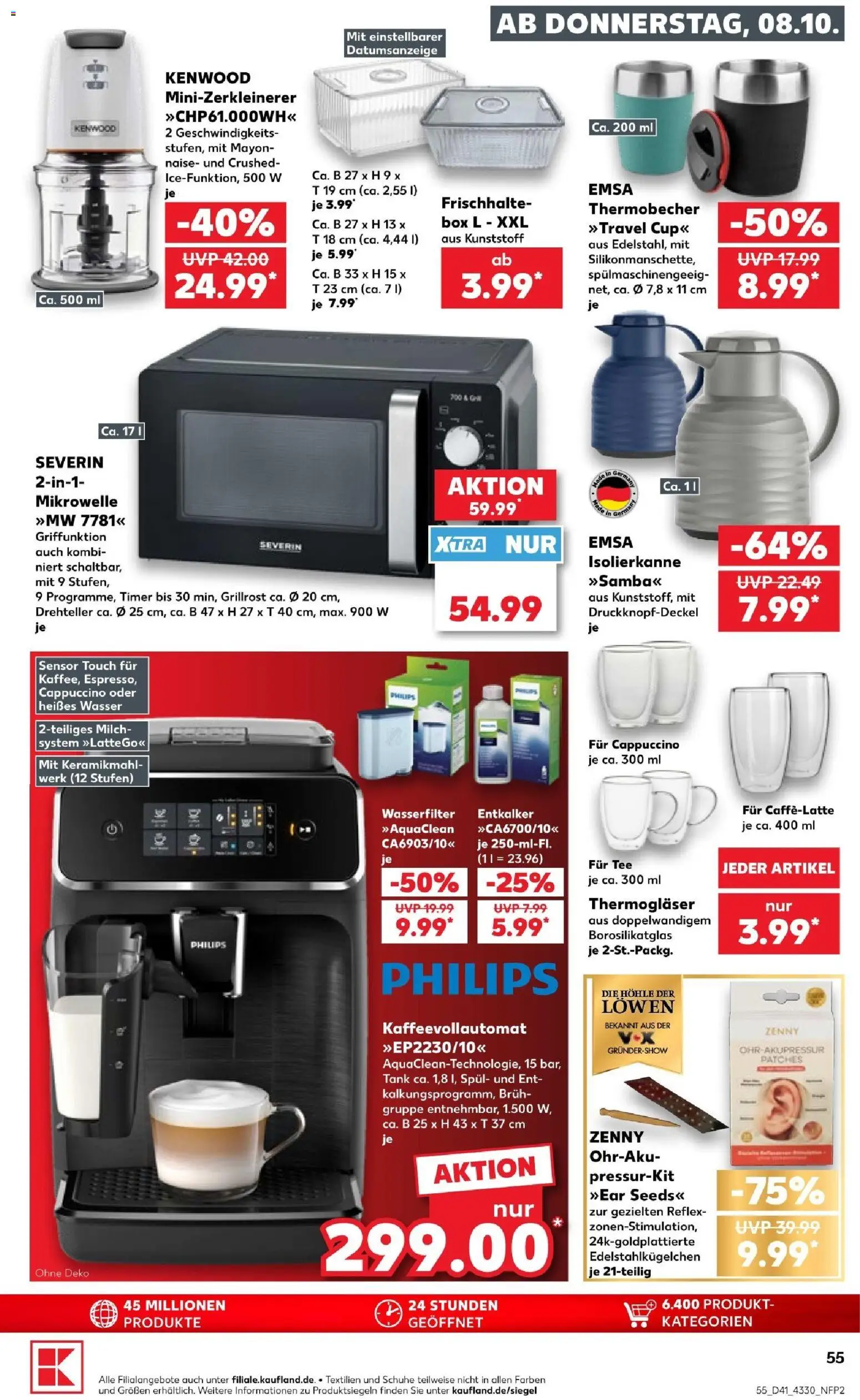 Kaufland Prospekt Potsdam – gültig ab 08.10.2026 | Seite: 57 | Produkte: Philips, Milch, Kaffeevollautomat, Tee