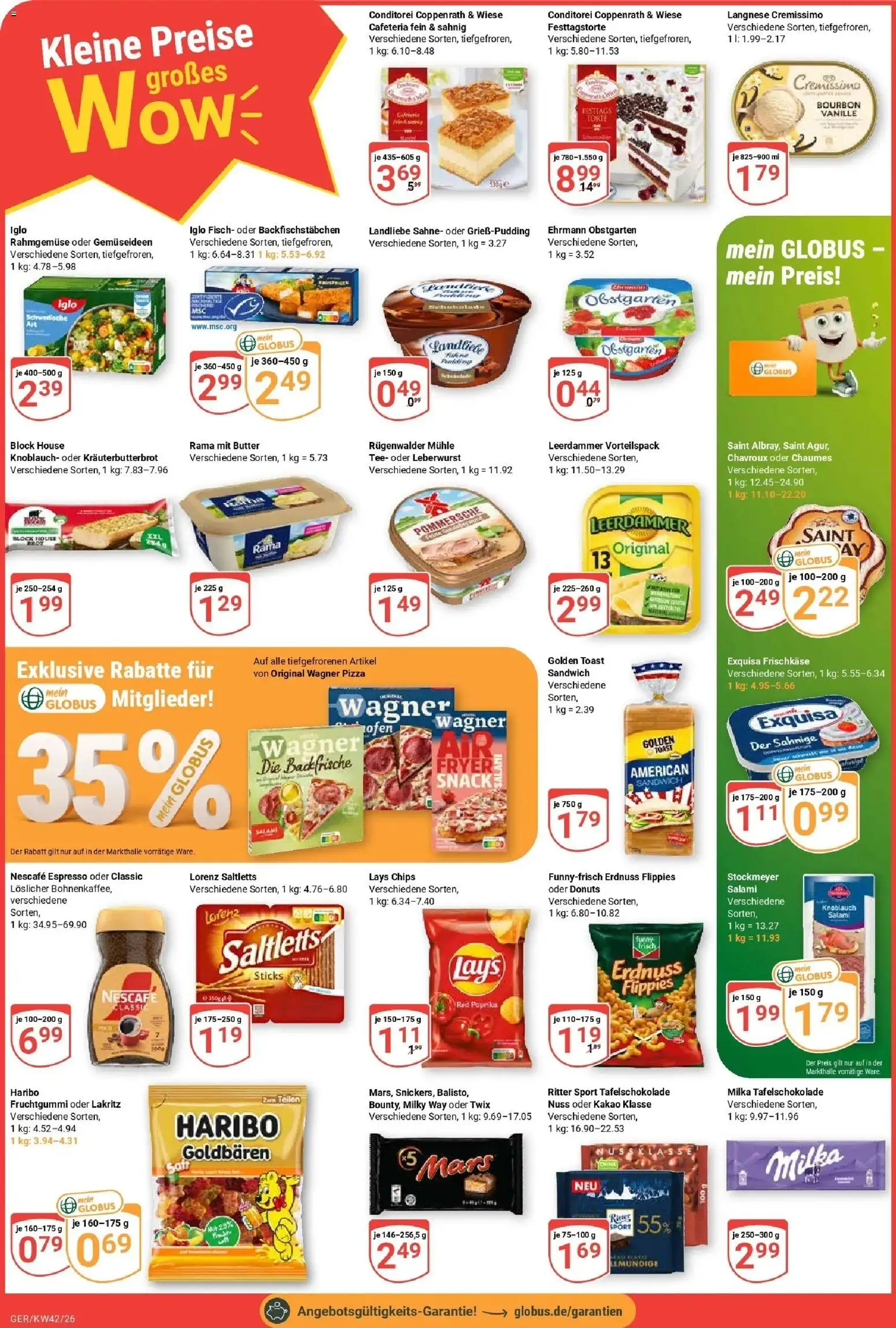 Globus Prospekt Gera (ab 12.10.2026) » Angebote online | Seite: 2 | Produkte: Langnese cremissimo, Pizza, Tee, Frischkase