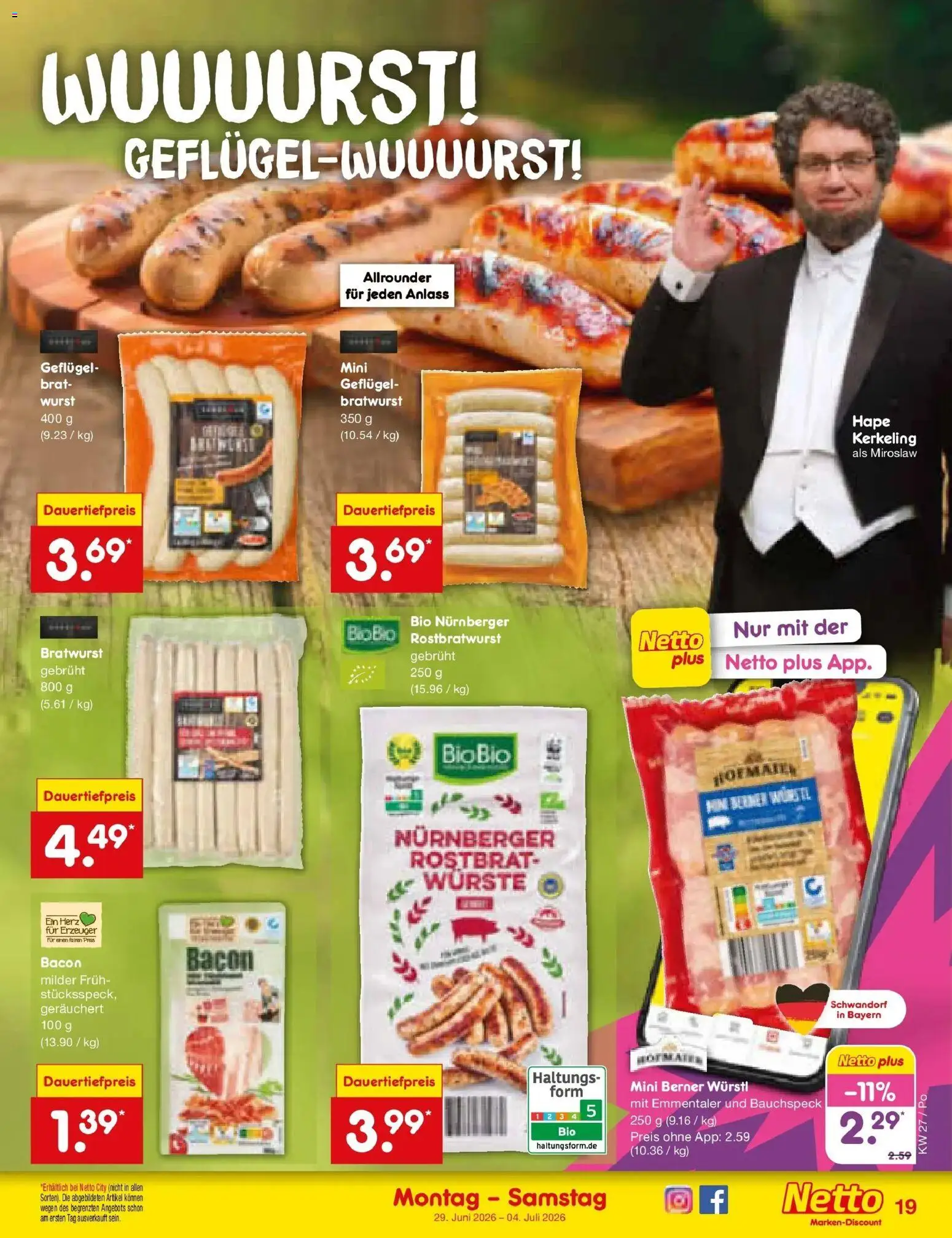 Netto Marken-Discount Prospekt Regensburg – gültig ab 29.06.2026 | Seite: 27 | Produkte: Bratwurst, Wurst